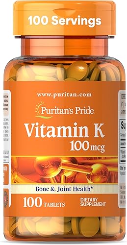 La vitamina K 100 mcg apoya la salud de los huesos y las articulaciones, 100 unidades de Puritan's Pride