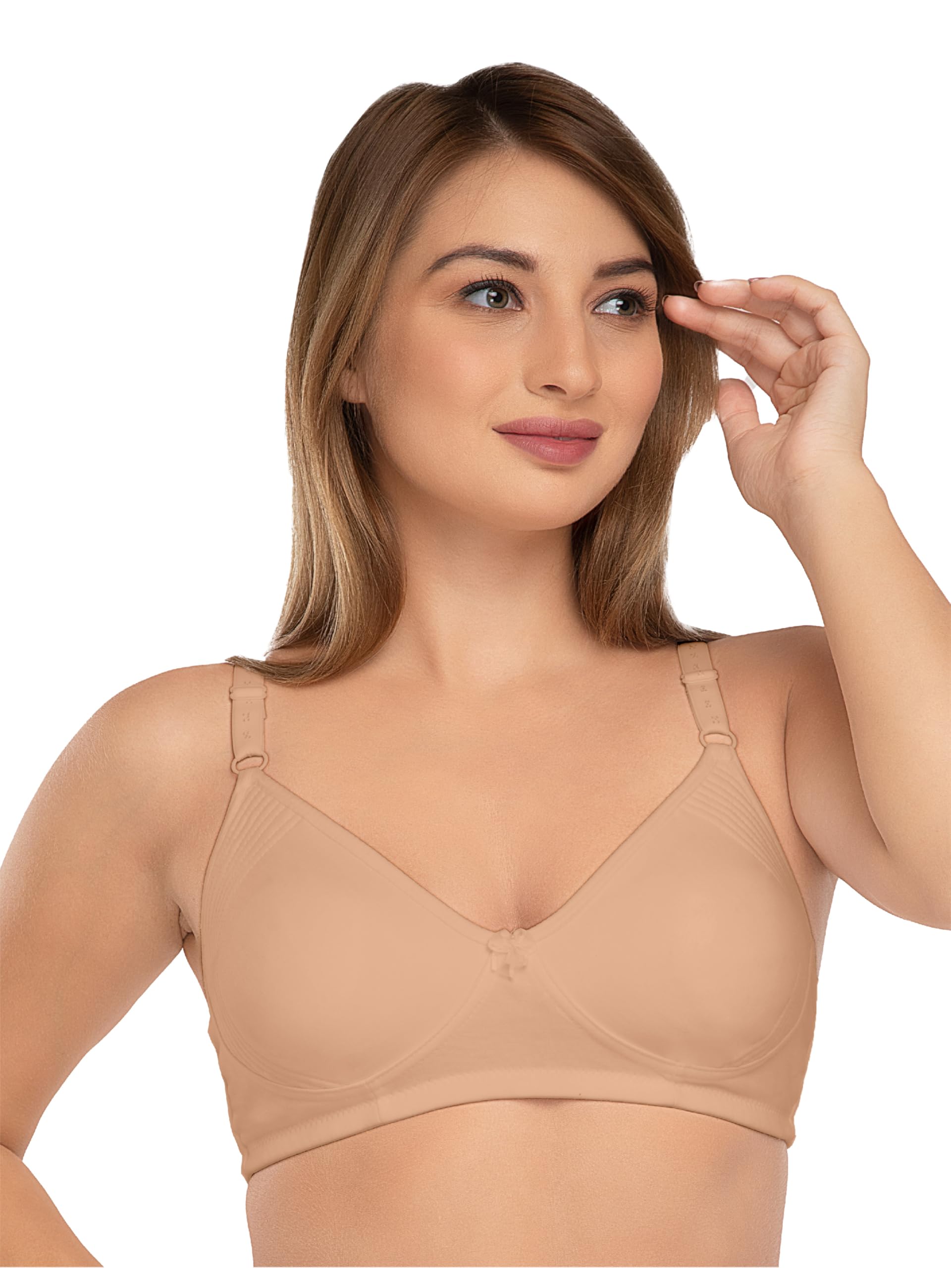 DAISY DEEWomen's Cotton Lightly Padded Wirefree Full Coverage Everyday Bra - NSMPSMTH