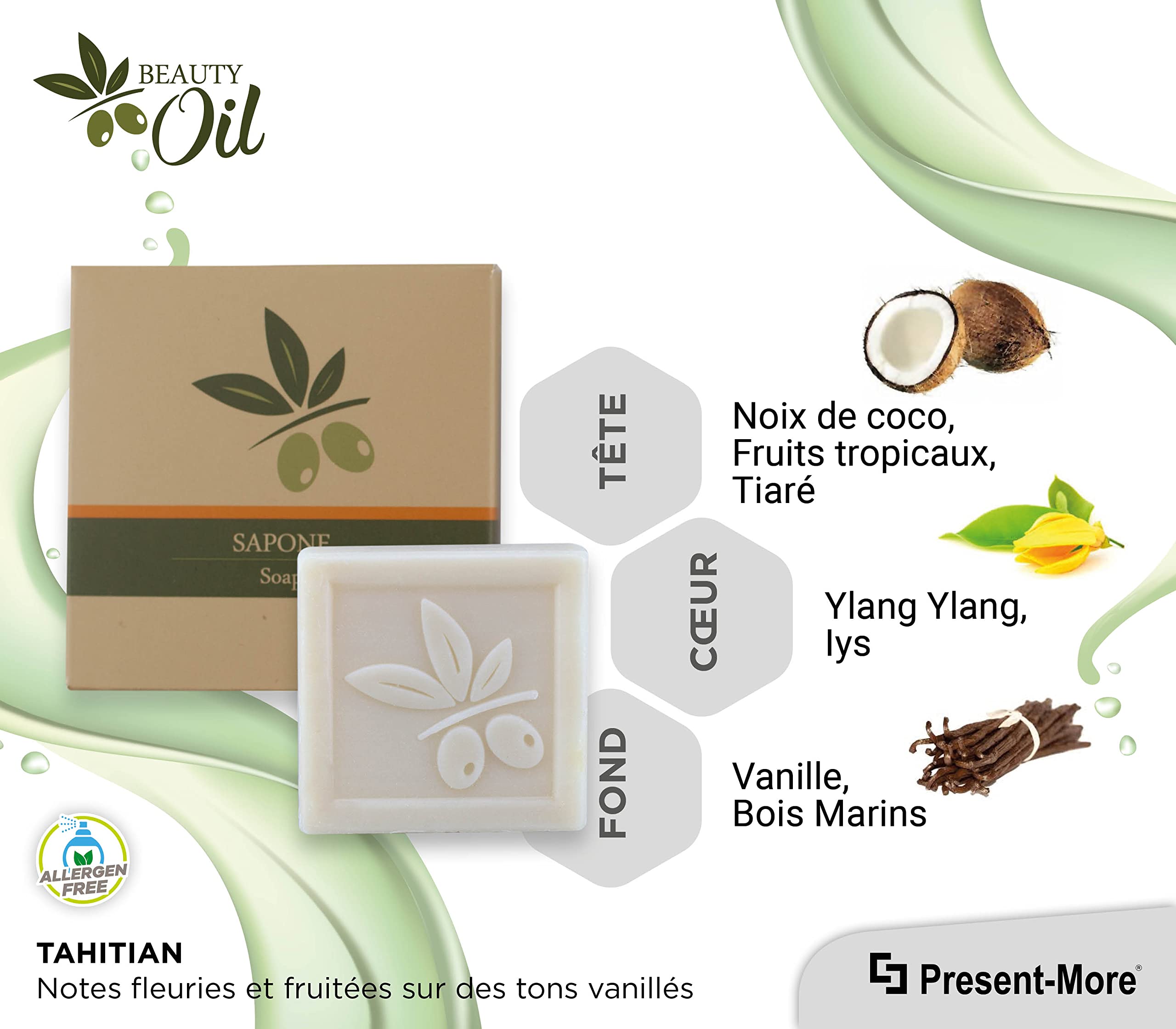 PRESENT-MORE - Savon Hôtel 25gr Beauty Oil - 250 Pièces