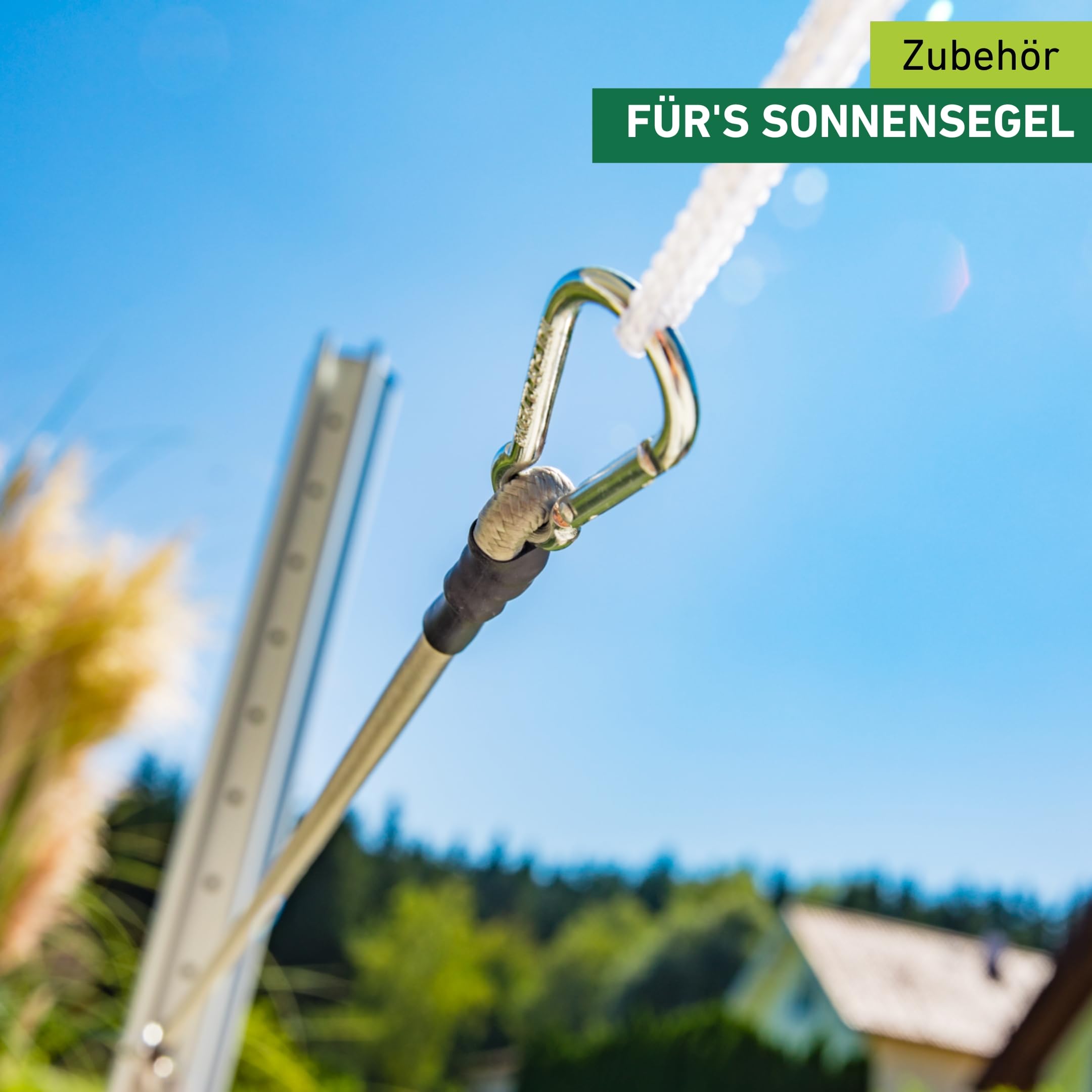 Windhager Expanderseil, 2 Stück, 70 cm, mit Karabiner, für Sonnensegel, Gepäckspanner, 10898 Sport & Freizeit
