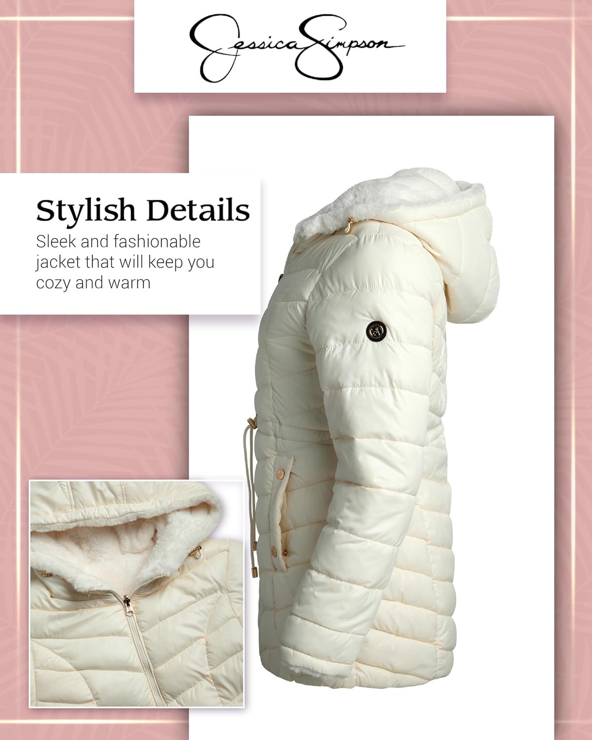 Jessica Simpson Womens Puffer Jacket - Faux Fur Lined Long Coat Winter - Insulated Reversible Hooded Winter Jacket for Women - Image 5