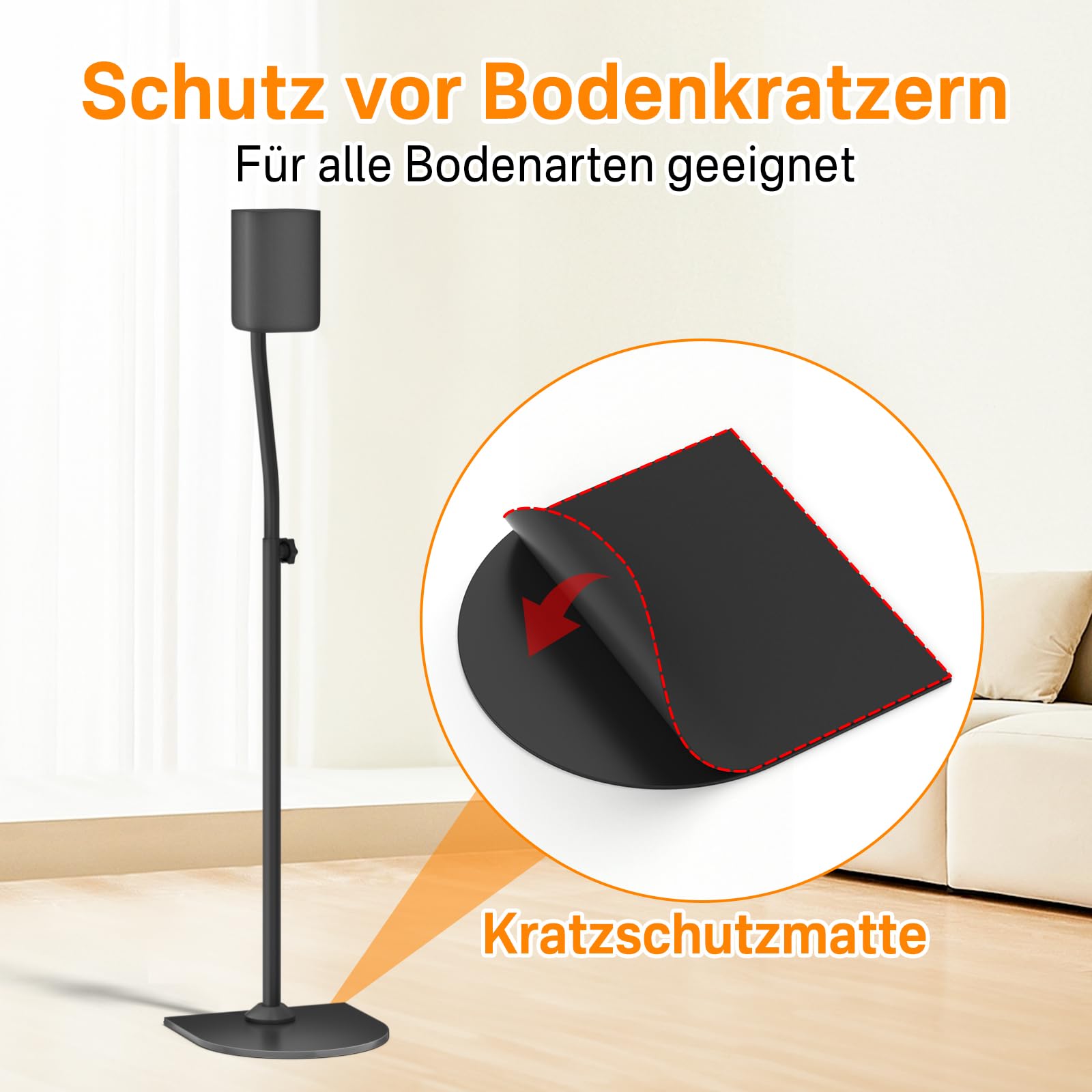 Universal-Surround-Lautsprecherständer Paar Höhe erweitern 33„ bis 42“ - Hintere Lautsprecherständer für LG, Vizio, Sony, Samsung Die meisten kleinen Satelliten-Surround-Sound-Lautsprecherständer