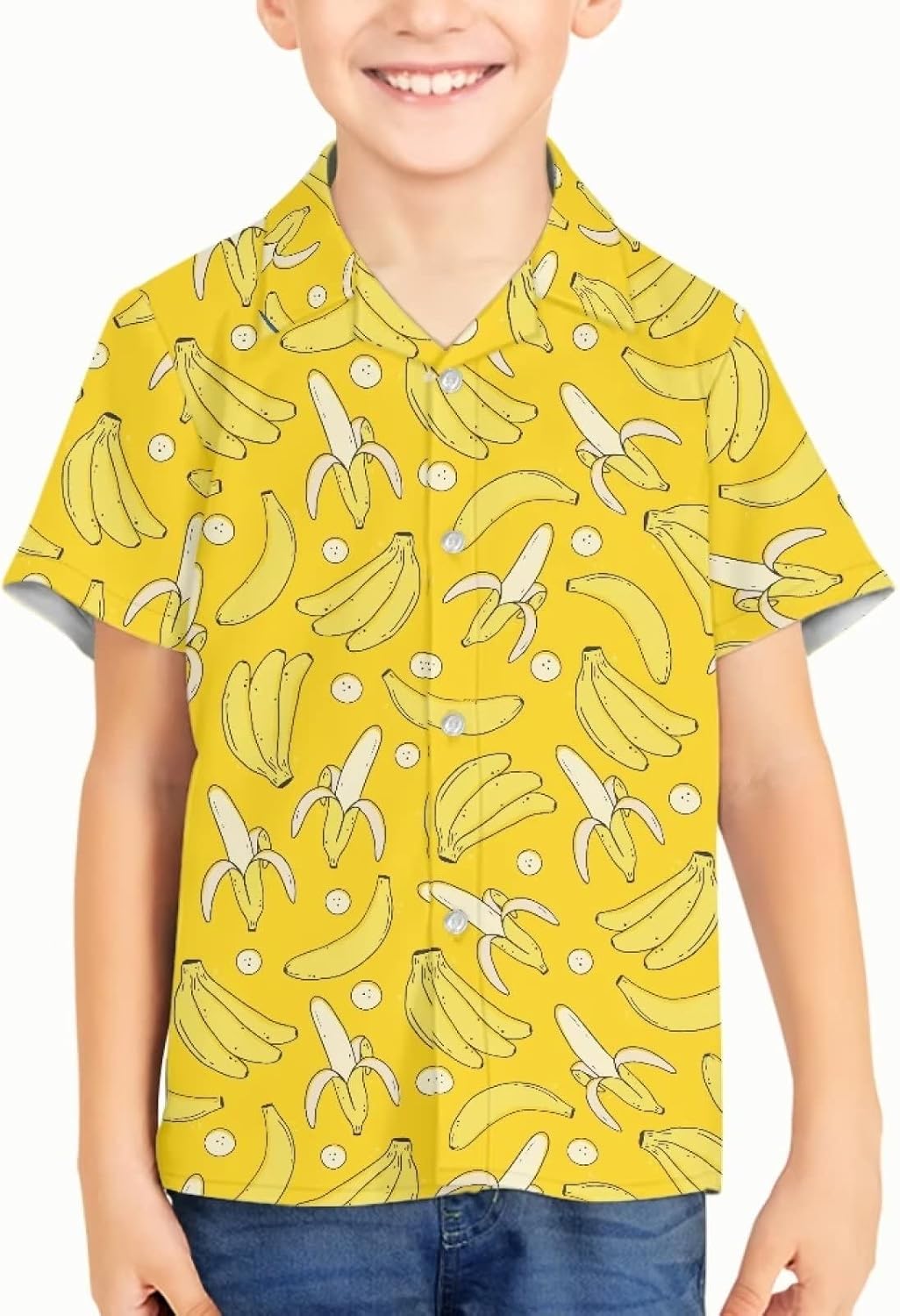 Cute Hawaiian Shirt for Boys Short Sleeve Breathable Summer Button Down Shirts Kids Party Holiday Playwear