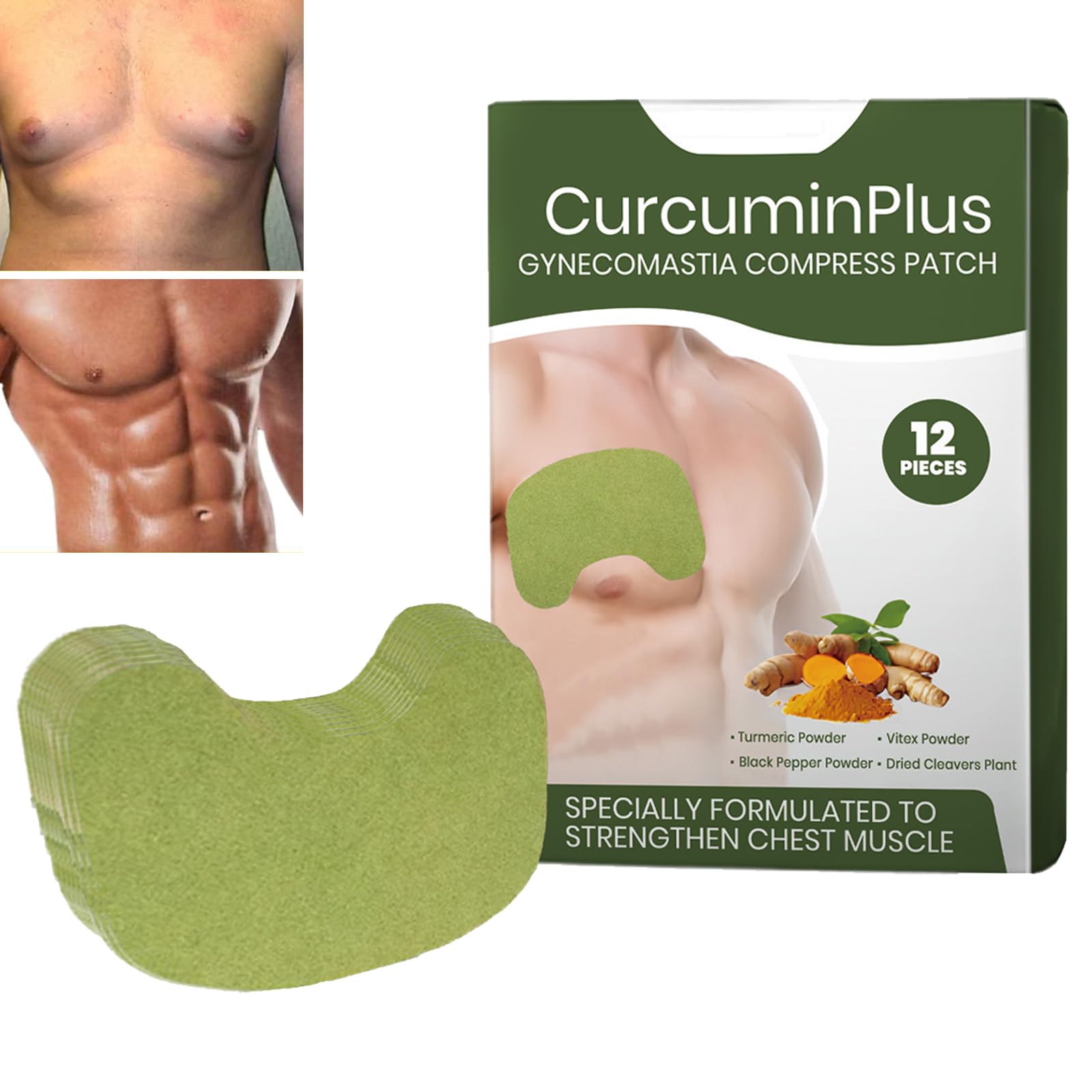 GNAUMOREGynecomastia Patch,Male Chest Care Patch,Gynecomastia Compress Patch,Natural Gynecomastia Treatment Patch,Gynecomastia Cellulite Melting Patch,Men's Chest Shaping Care Patch