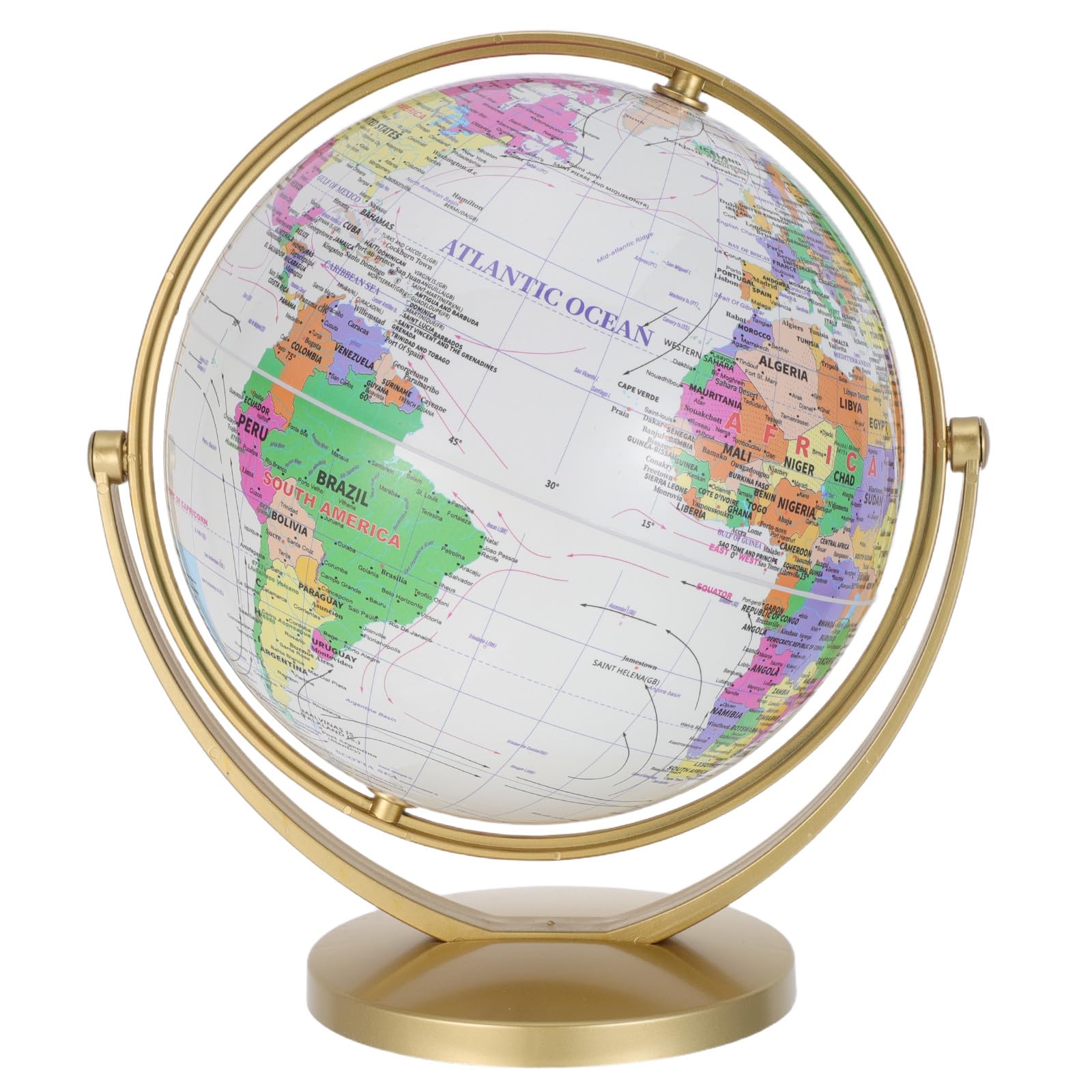 Globo terráqueo de escritorio: globo terráqueo giratorio de 20 cm, herramienta didáctica interactiva para oficina, escuela y aula. Herramienta de aprendizaje de geografía.