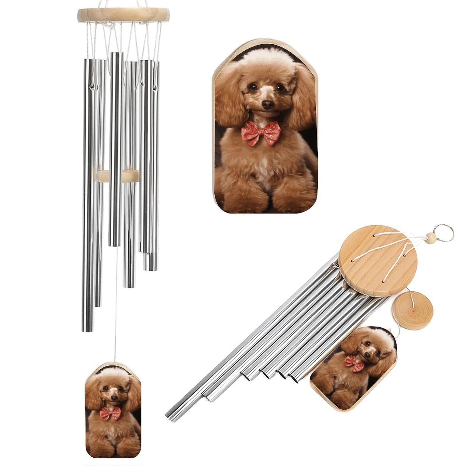 Carillon commémoratif caniche, cadeau de condoléances touchant