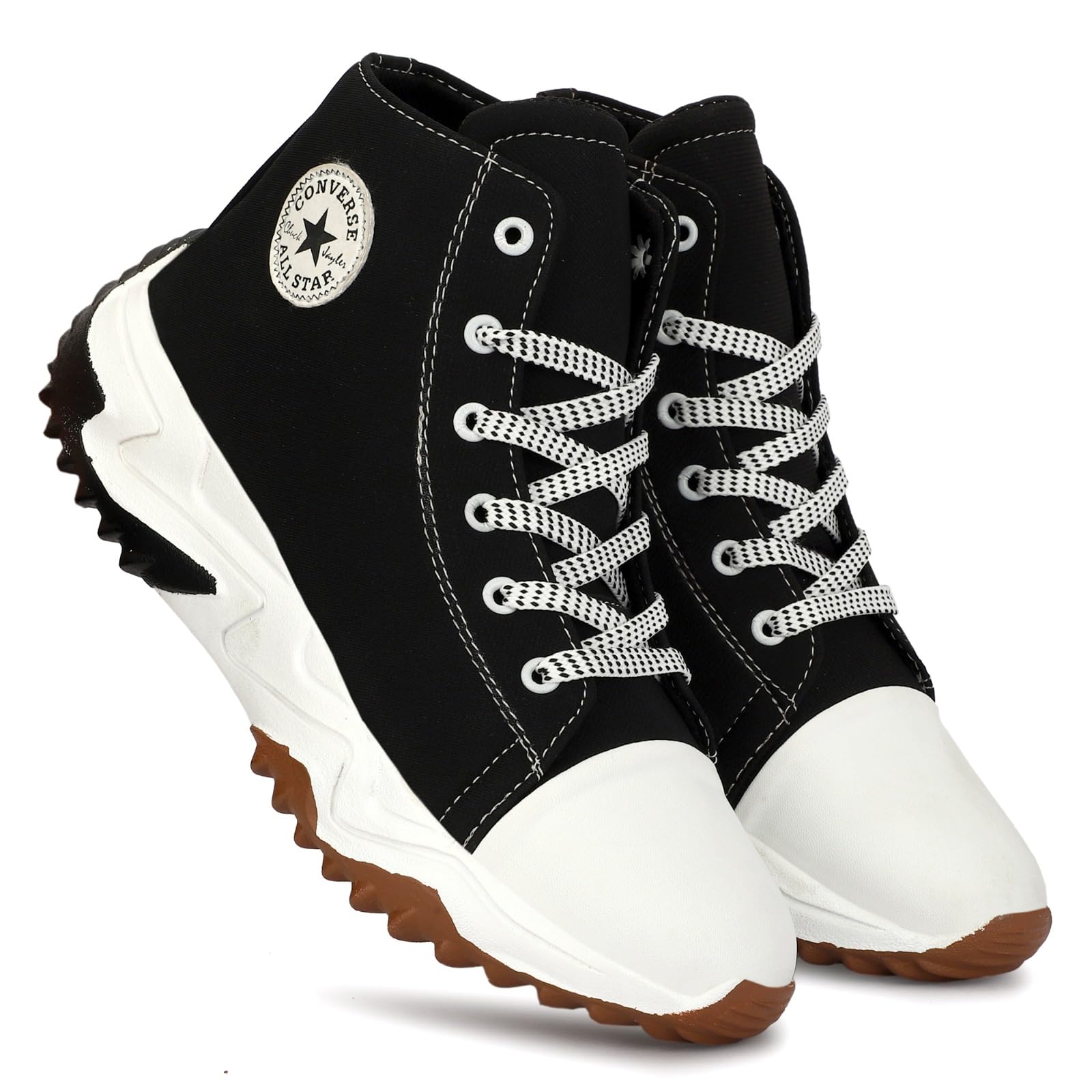 VEPIC Mens Stylish Canvas Sports Ankle Length Boot Sports Shoes| Jeans Wear Solid Colored|Outdoor Shoes|Denim Shoes|Comfortable & Lightweight Shoes| (Black, 8) (B0D9FGB96Y) Amazon Price History, Amazon Price Tracker