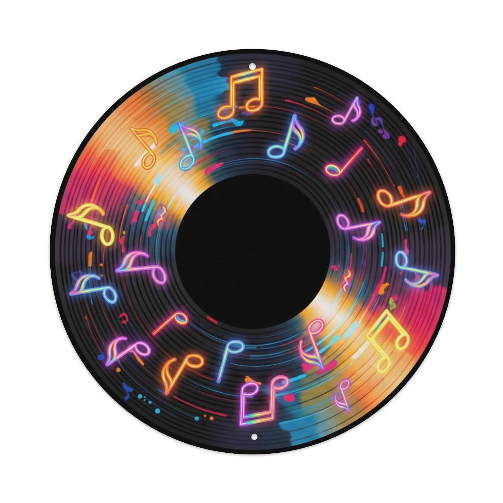 Colorful Music Vinyl Records Artistic Color Blend Metal Tin Sign