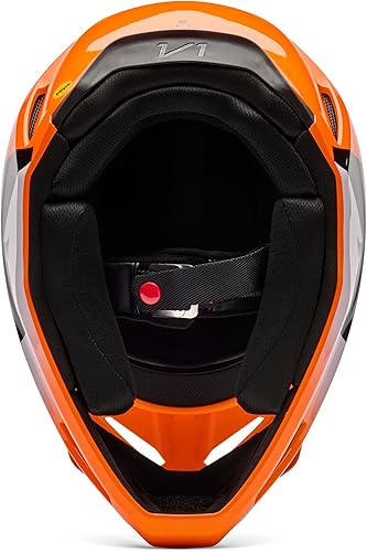 Vista 6 de Fox Racing Casco de motocross unisex V1 Escudo naranja fluorescente