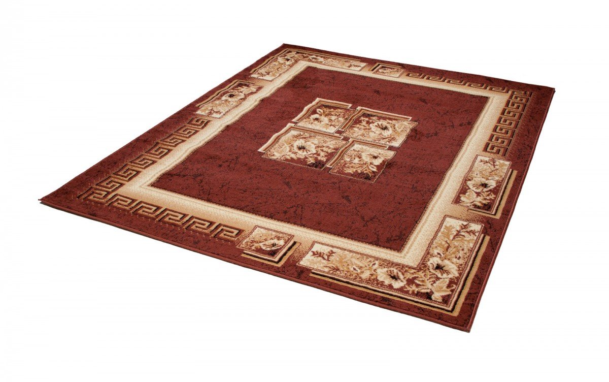 Grand Tapis De Salon - Marron Brun - Parfait Pour La Chambre - Design Classique - Motif Clé Grec - Plusieurs Coloris & Tailles "VERONA " 140 x 200 cm