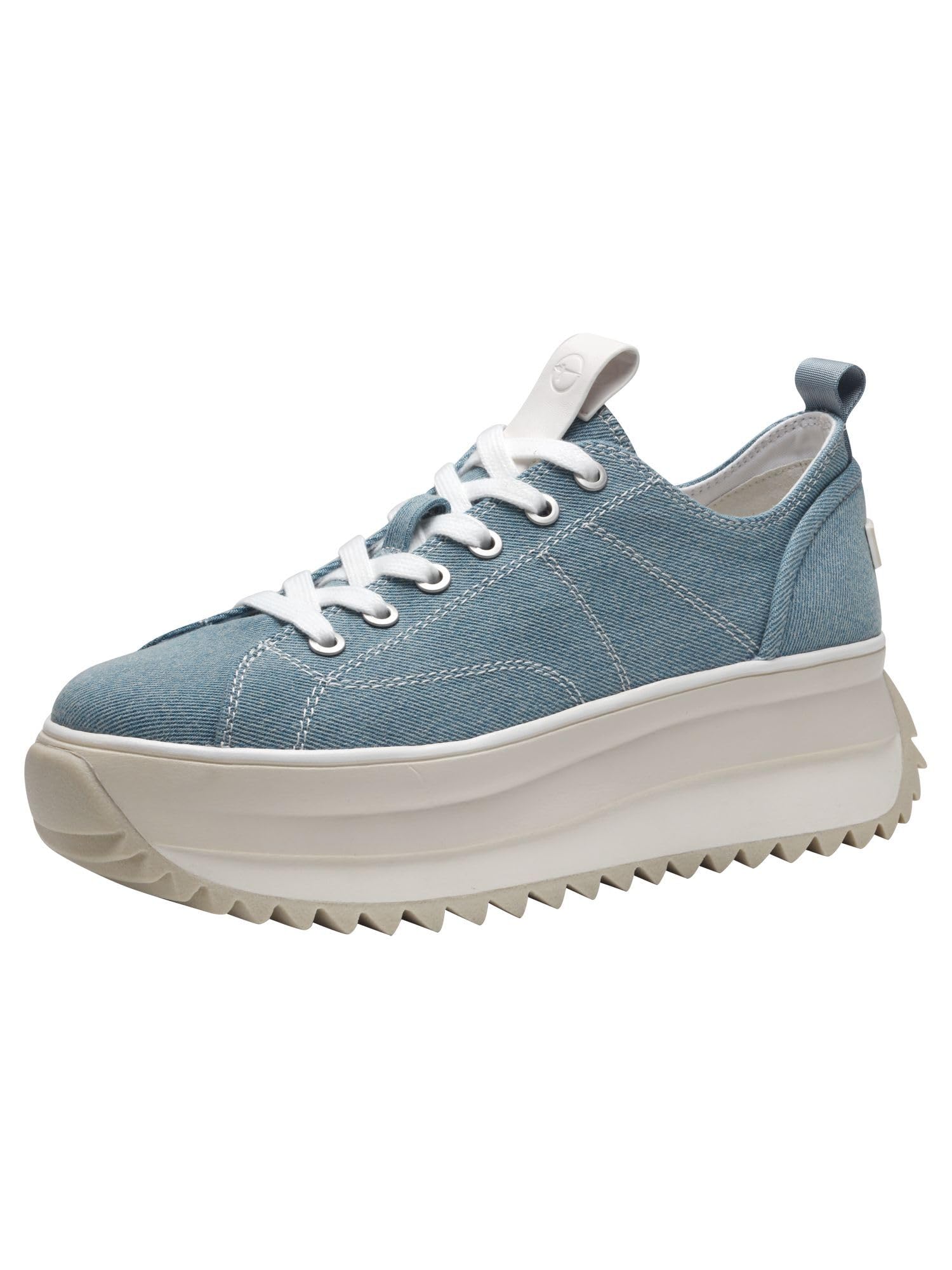 Tamaris Women's Vegan Lace-Up Shoes, Blue, 6.5 UK