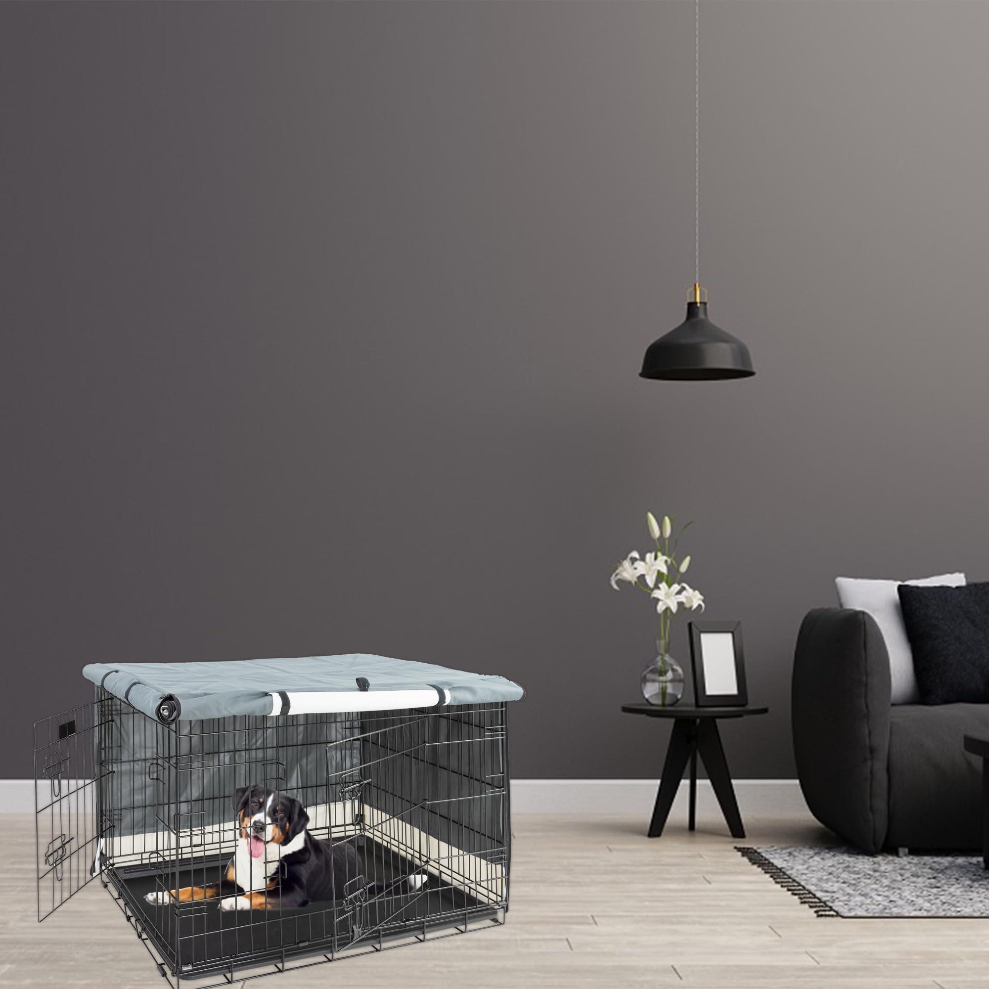 MaxxPet Copertura per Gabbia per Cani - per Box per Cani - Copertura della Gabbia per Cani - Dog Crate Cover - Copertura Impermeabile per Cuccia per Animali Domestici – 78x48x56 cm - Nero