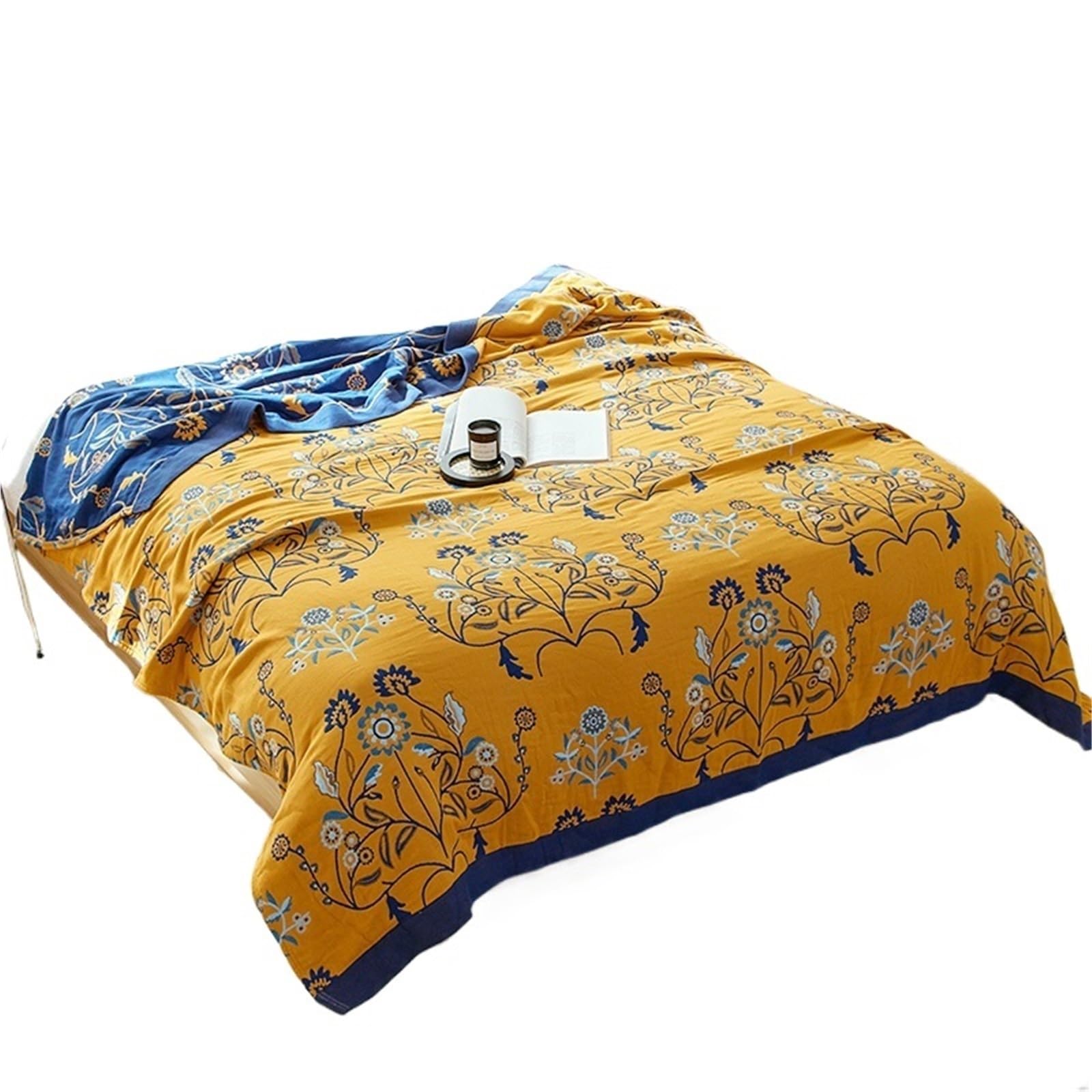 HKSDKABOP Muslin Throw Blanket Multicolor Multiple Sizes(Color8,200x230cm)