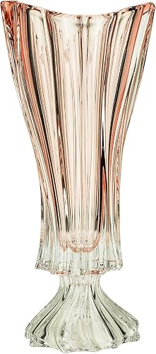 Bohemia AU52037, 16-Inch Pink Plantica Crystal Vase, Decorative Centerpiece Bud Vase
