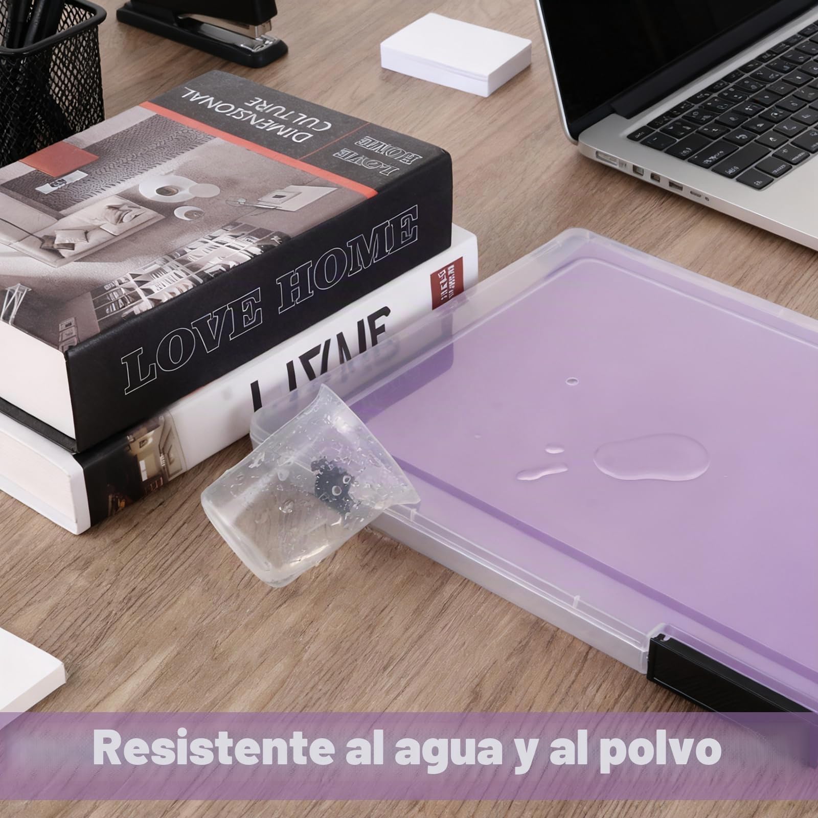 Pack de 6 Cajas Transparentes A4 para Archivo, Caja Plastico y Documentos con Cierre de Hebilla Cajas de Almacenamiento Portatiles A4 para Oficina Escuela y Hogar 30.5x22.5x2 cm