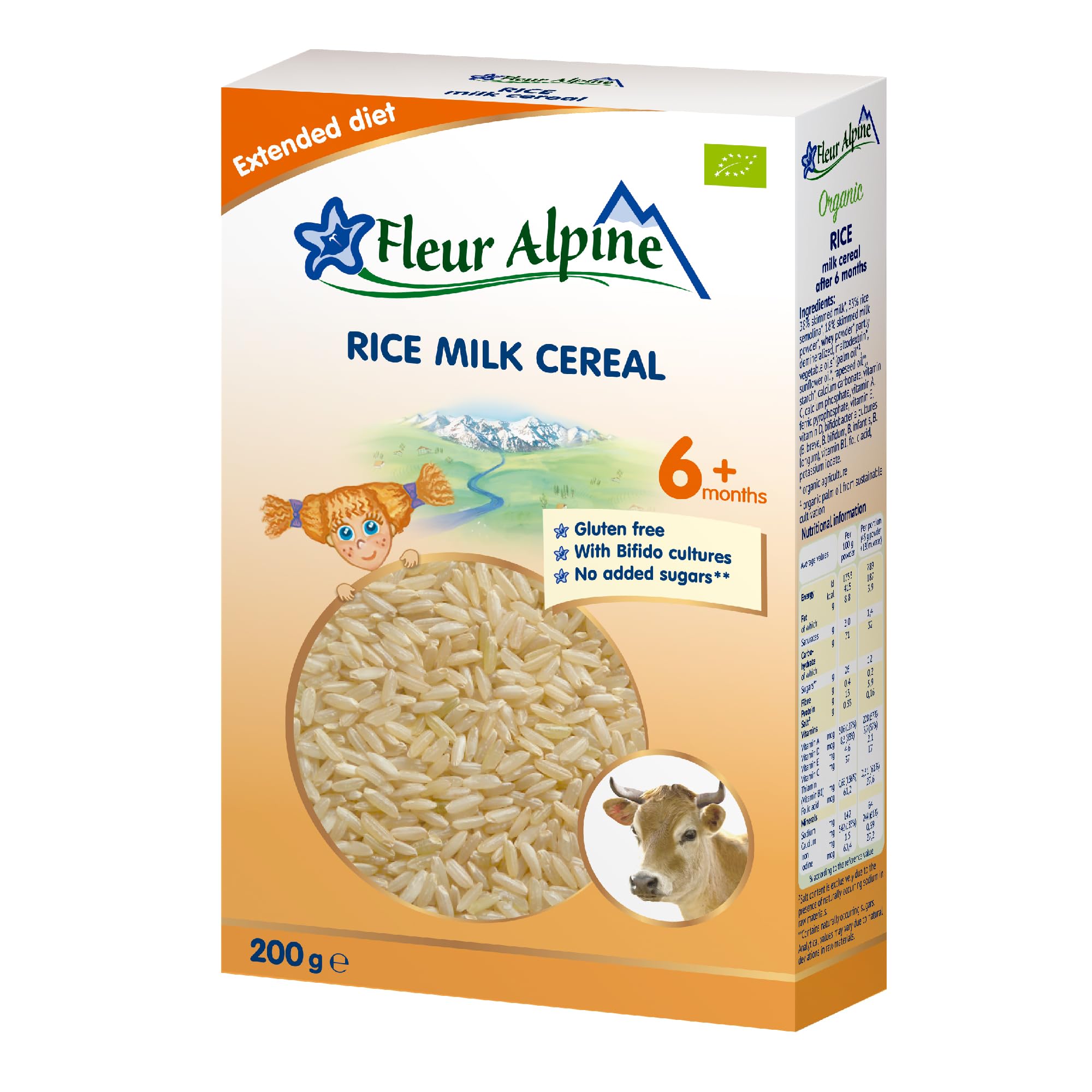FLEUR ALPINE Organic Rice Milk Baby Cereal Baby Porridge for Deliciously  Smooth Breakfast Meals Nutritious and Easy To Make Gluten Free Cereal 6+