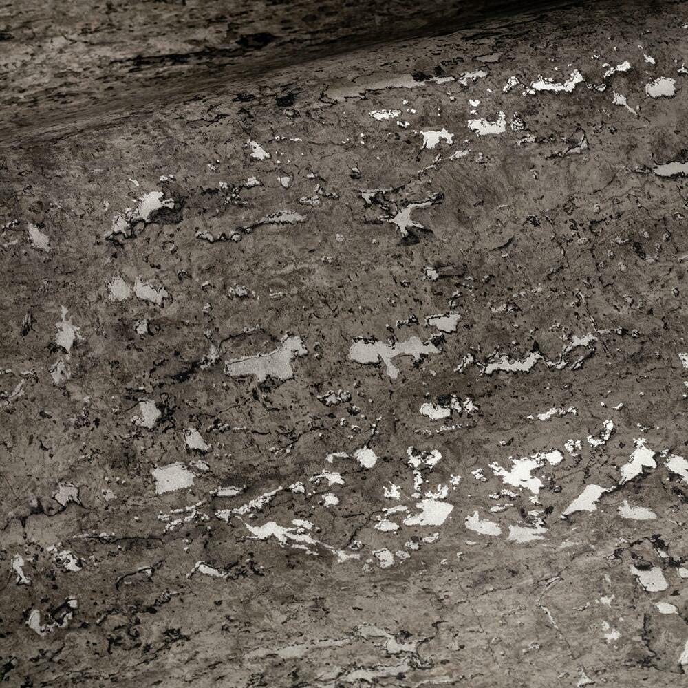 RoomMates RMK11195WP Black Faux Cork Metallic Peel and Stick Wallpaper