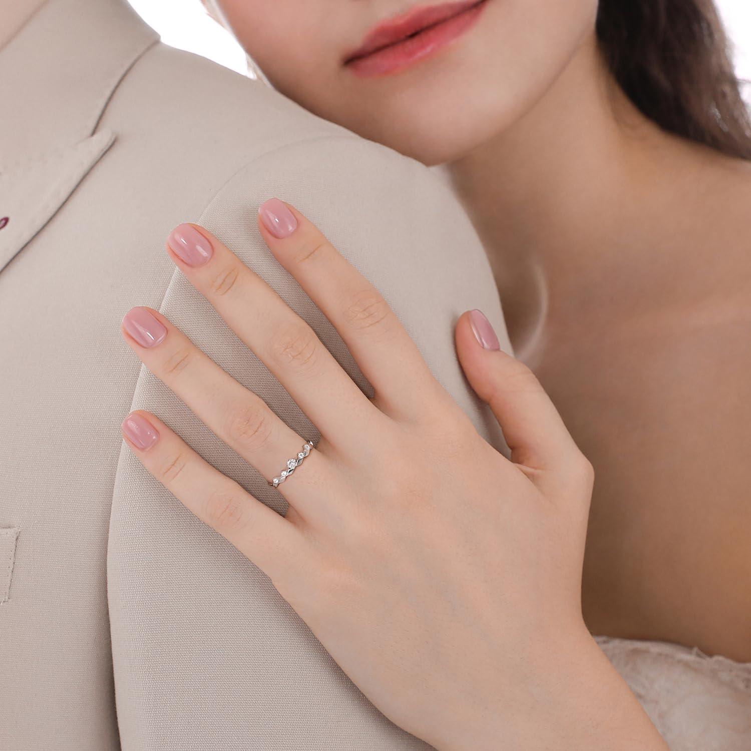 Meissa Juego de Anillos a Juego de Plata de Ley para Hombres y Mujeres, Anillos de Compromiso, Promesa y Boda con Banda de Diamante de Corte Princesa