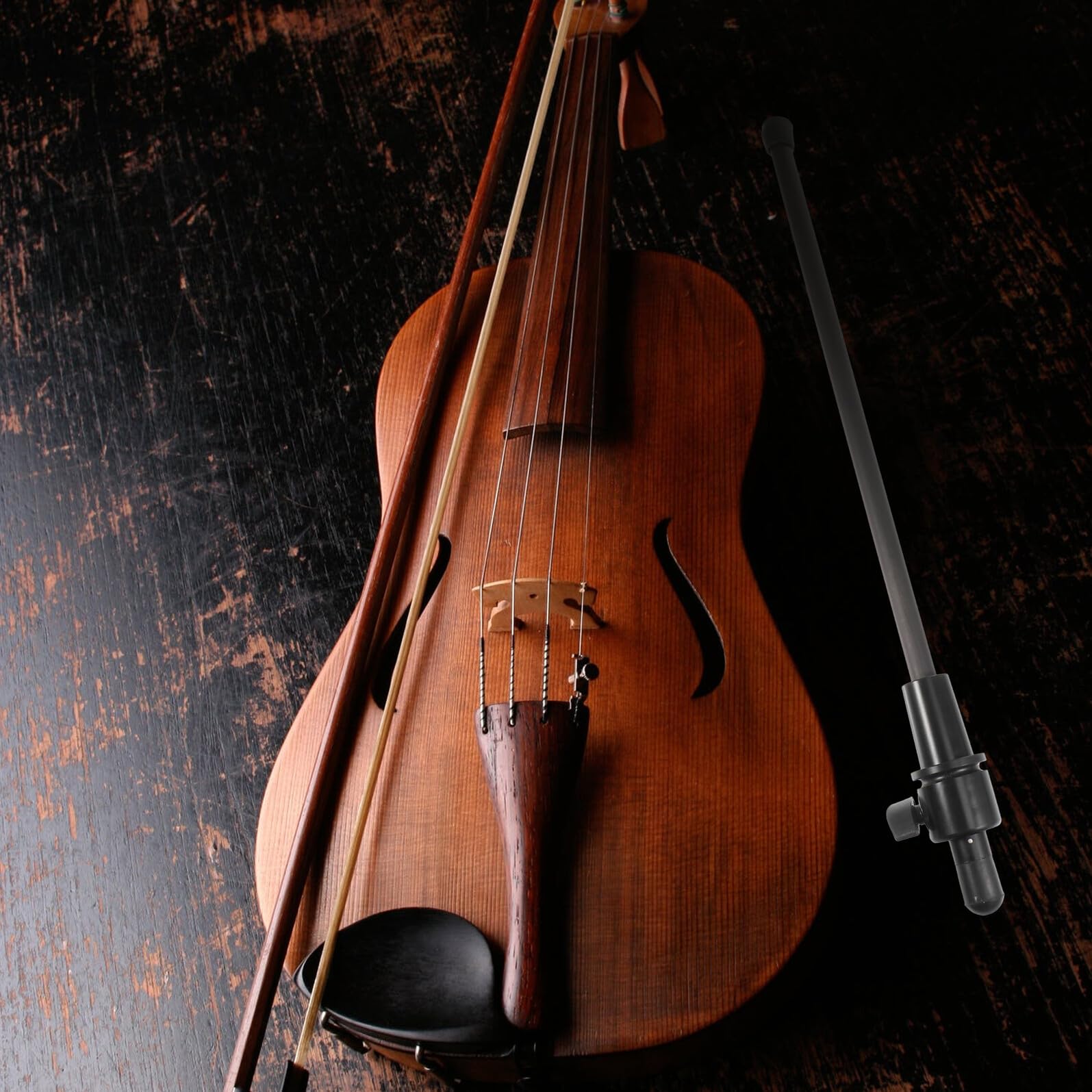 Professioneller Kontrabass Endpin aus Kohlefaser Schwarz für Bassisten
