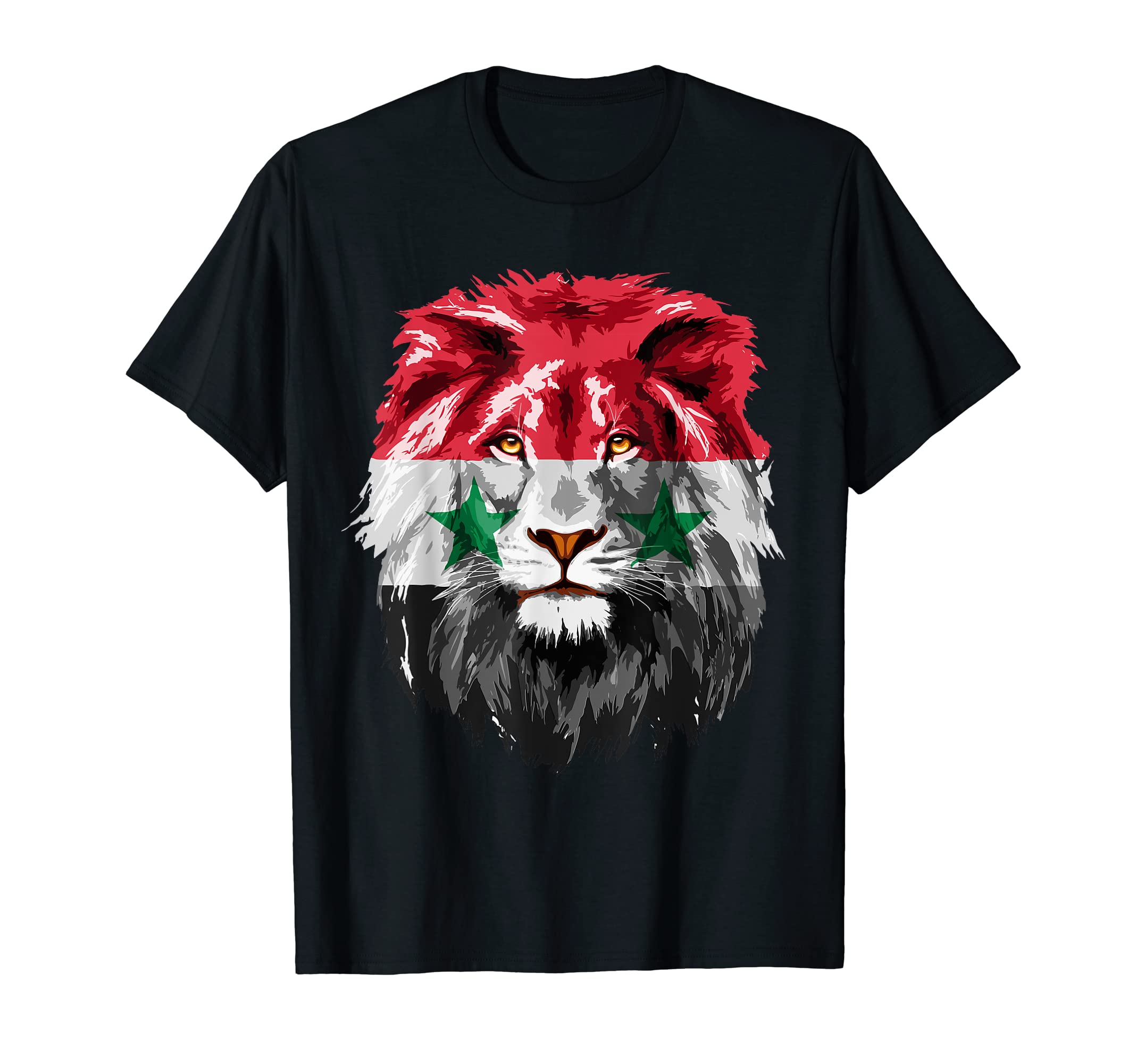 Syrian Syria FlagSyrian Flag Syria Pride Lion Face Syria Flag T-Shirt