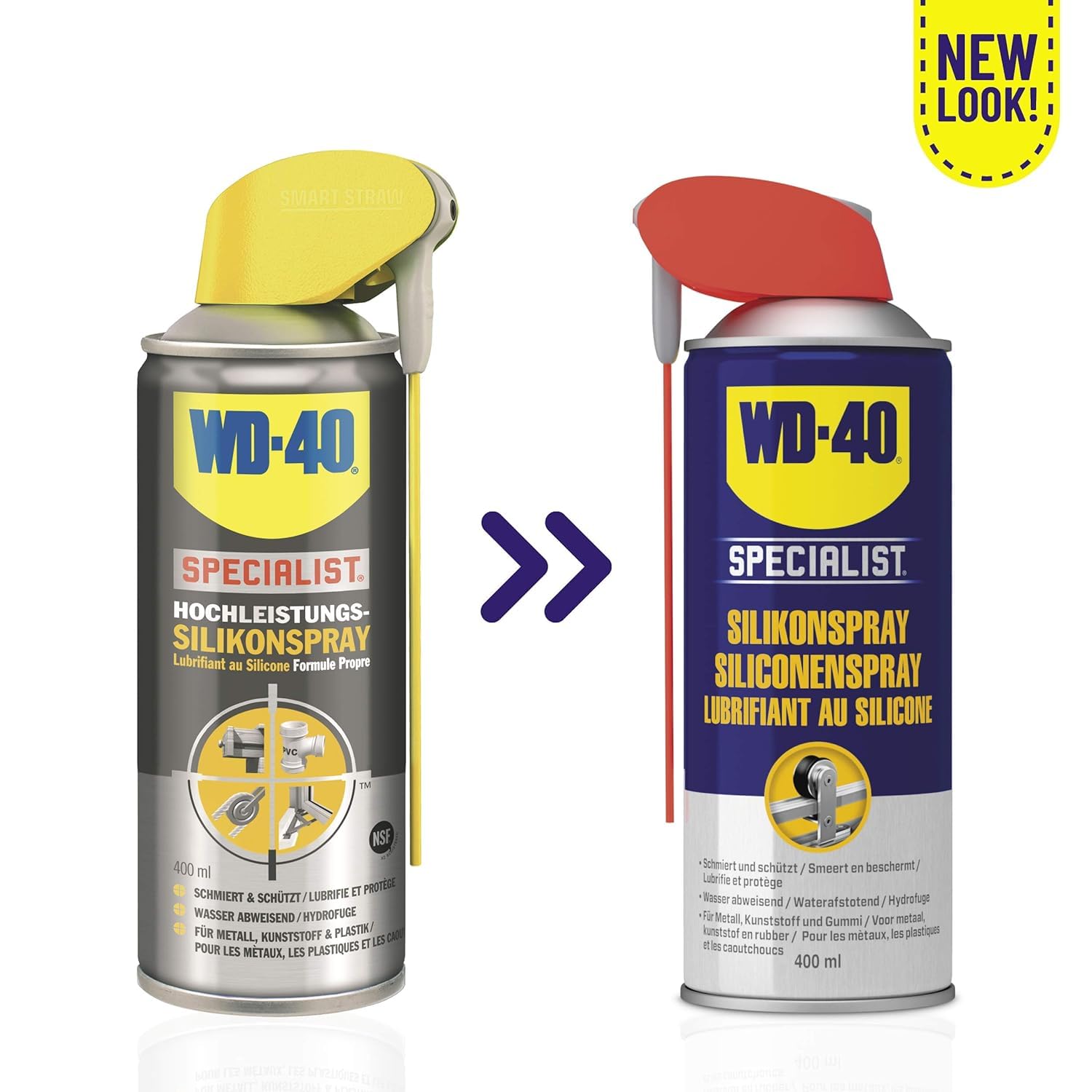 WD-40 Specialist Smart Straw - Spray de silicona (12 x 400 ml)