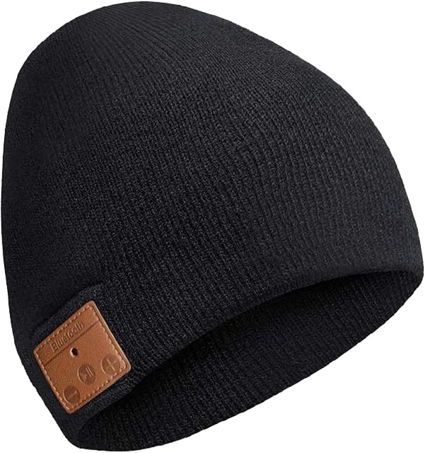 Eyeleaf Bluetooth Beanie Hat for Men Women v5.0 Bluetooth Hat with Speaker Headphones Rechargeable Hanpure Bluetooth Beanie Hat, Knit Washable Bluetooth Beany Hat Winter Outdoor Sports Black