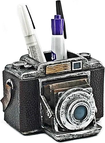 Miniatura 3 de Bellaa 24094 - Soporte para lápiz de cámara, para oficina, retro, antigüedades, organizador de escritorio, rústico, shabby chic, sujetalibros,