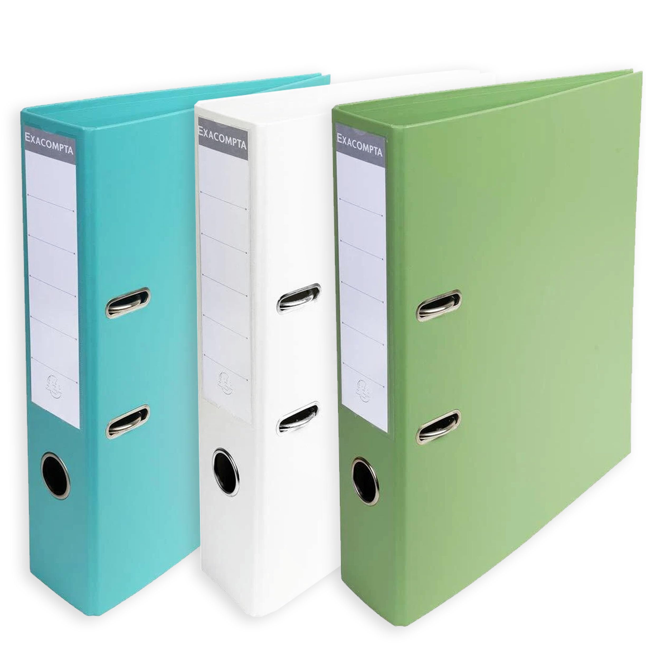 Exacompta A4 Prem'Touch PVC Lever Arch File - 2 Rings, 320 x 290mm, 70mm Spine, 75mm Rings, FSC-Certified (3, Spring Tones)