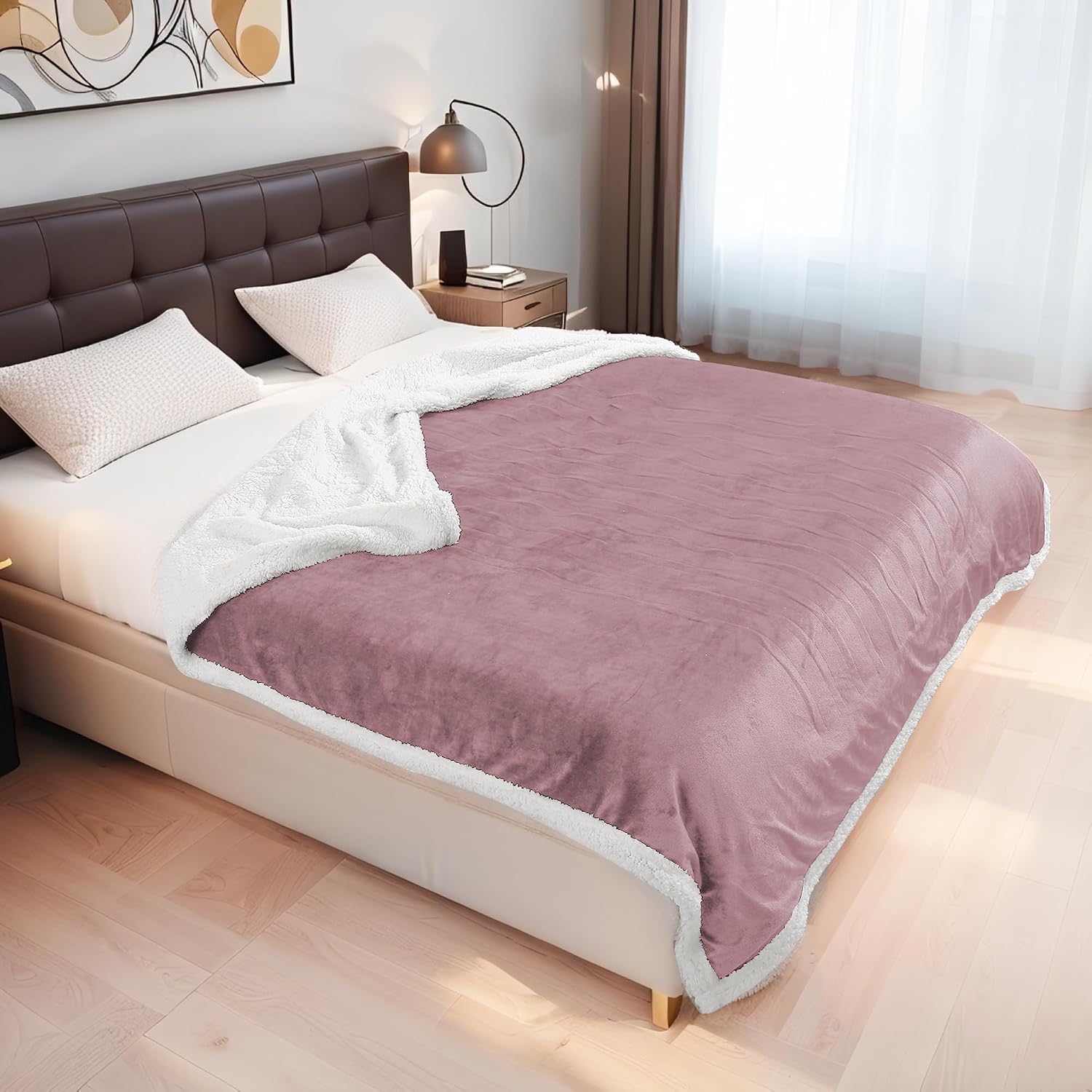 Electric Heated Blanket Full Size 72x84 Inch - Super Soft Flannel Warm Blanket with10 Heat Settings, 1-12H Auto Shut Off Timer - Machine Washable - Purple