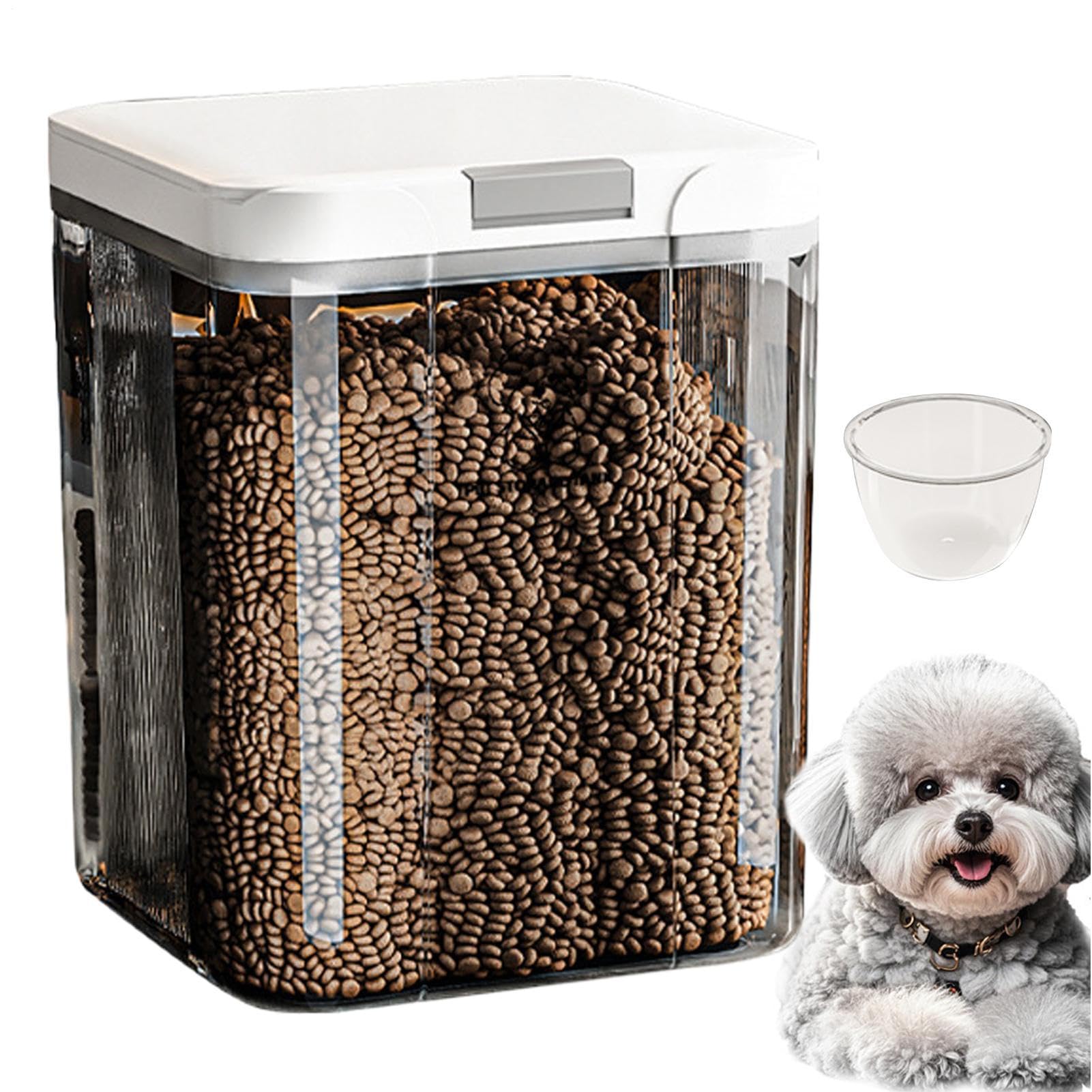 Contenitore per Cibo per Cani | 5L Ermetici Impilabili Trasparenti,Contenitori Grandi per Cibo per Cani,per Crocchette, Snack, Cereali, Riso, per Casa, Appartamento, Cucina, Dispensa, Mobile, Piano