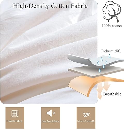 Miniatura 5 de ZTGL Lujoso edredón acolchado de plumas de ganso blanco, funda 100% algodón, hipoalergénica, edredón de plumas de ganso, calidez sin peso, para