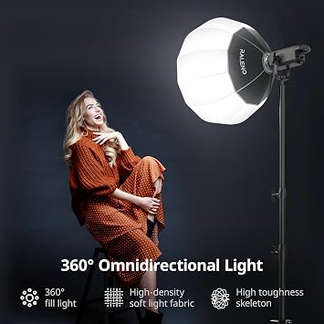 26/75CM Quick Release Lantern Softbox Diffuser, 360 Light Effect | Bowens Mount Softbox Continuous LED Video Lights for Aputure for Neewer for SMALLRIG