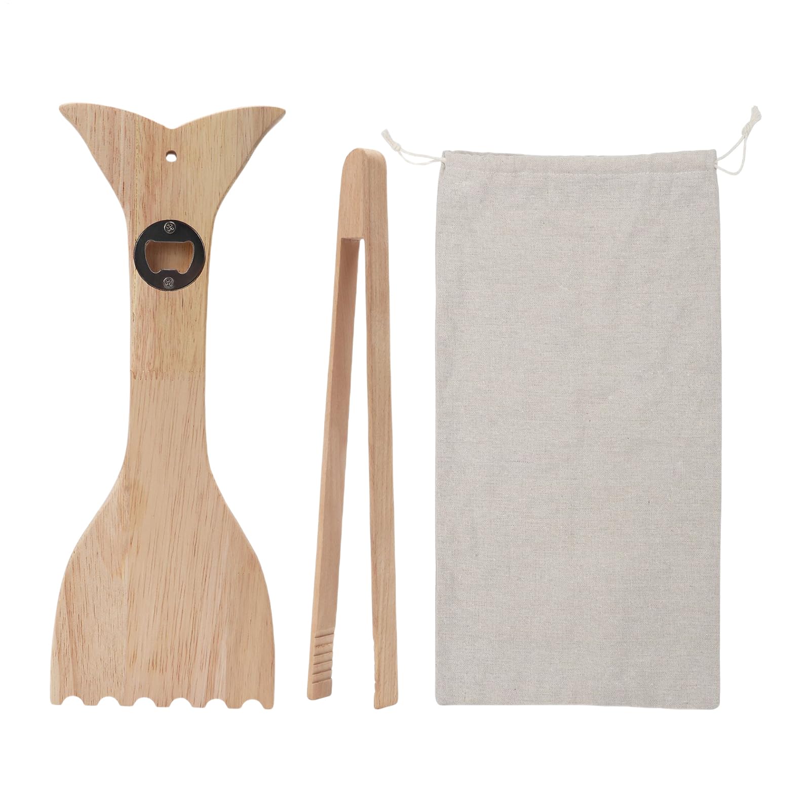 Holzgrillschaber, natürlicher Grillreiniger aus Holz, 35 x 12 x 1,5 cm, kratzfestes Rostwerkzeug, integriertes Flaschenöffnerzubehör, ideal für Raucher, Grillen im Freien und Enthusiasten