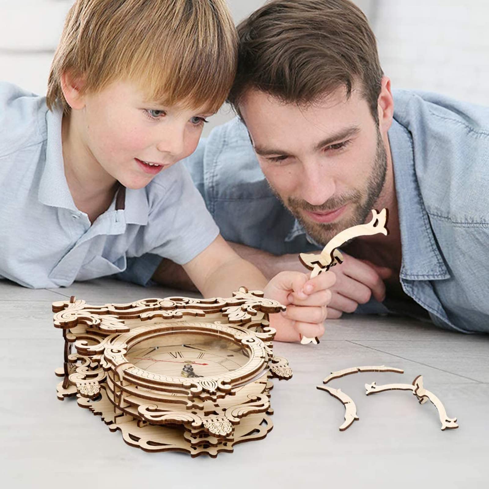 3D drewniane puzzle zegar zestawy modeli dla dorosłych dzieci stwórz własne rzemiosło laserowo wycinane puzzle jigsaw zabawki DIY prezenty dla kobiet mężczyzn