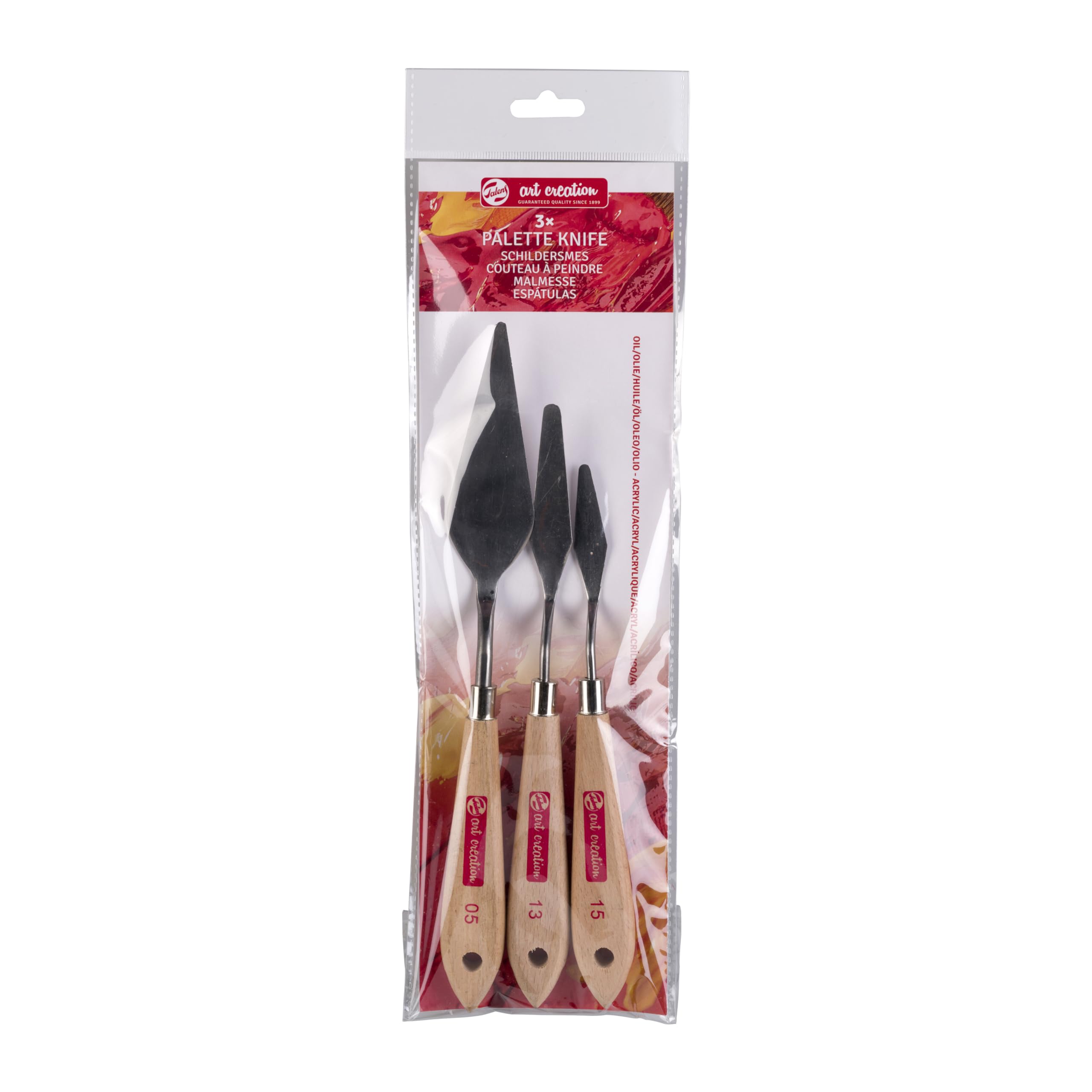 Talens Art Creation - 3 Piece Metal Palette Knife Set - Perfect for Oil & Acrylic - Expressive & Structured Painting