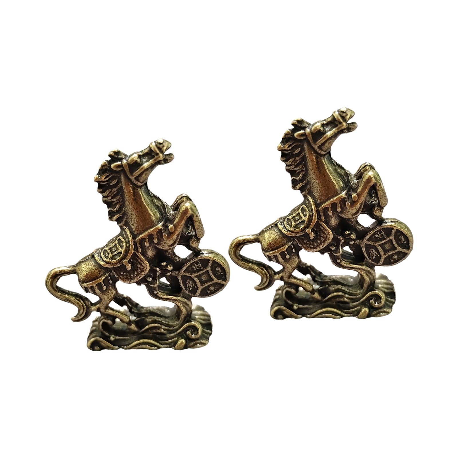 hogtnd 2 Pieces Alloy Statue Symbolises Wealth Prosperity Fengshui Home Office Decoration Money Charm