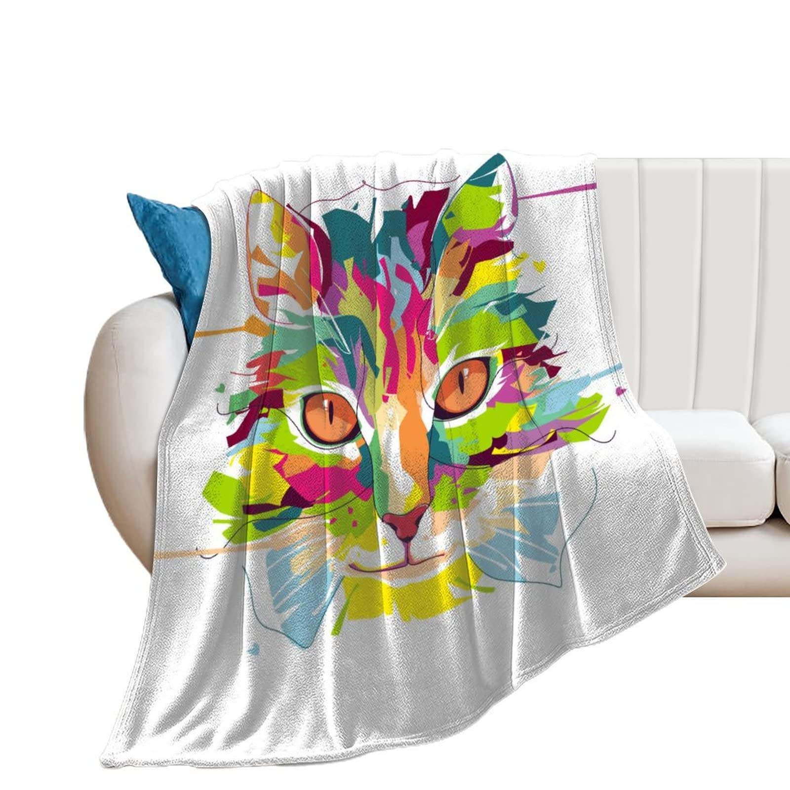 Plaid canapé chat couverture douce de couleur pour moments cocooning