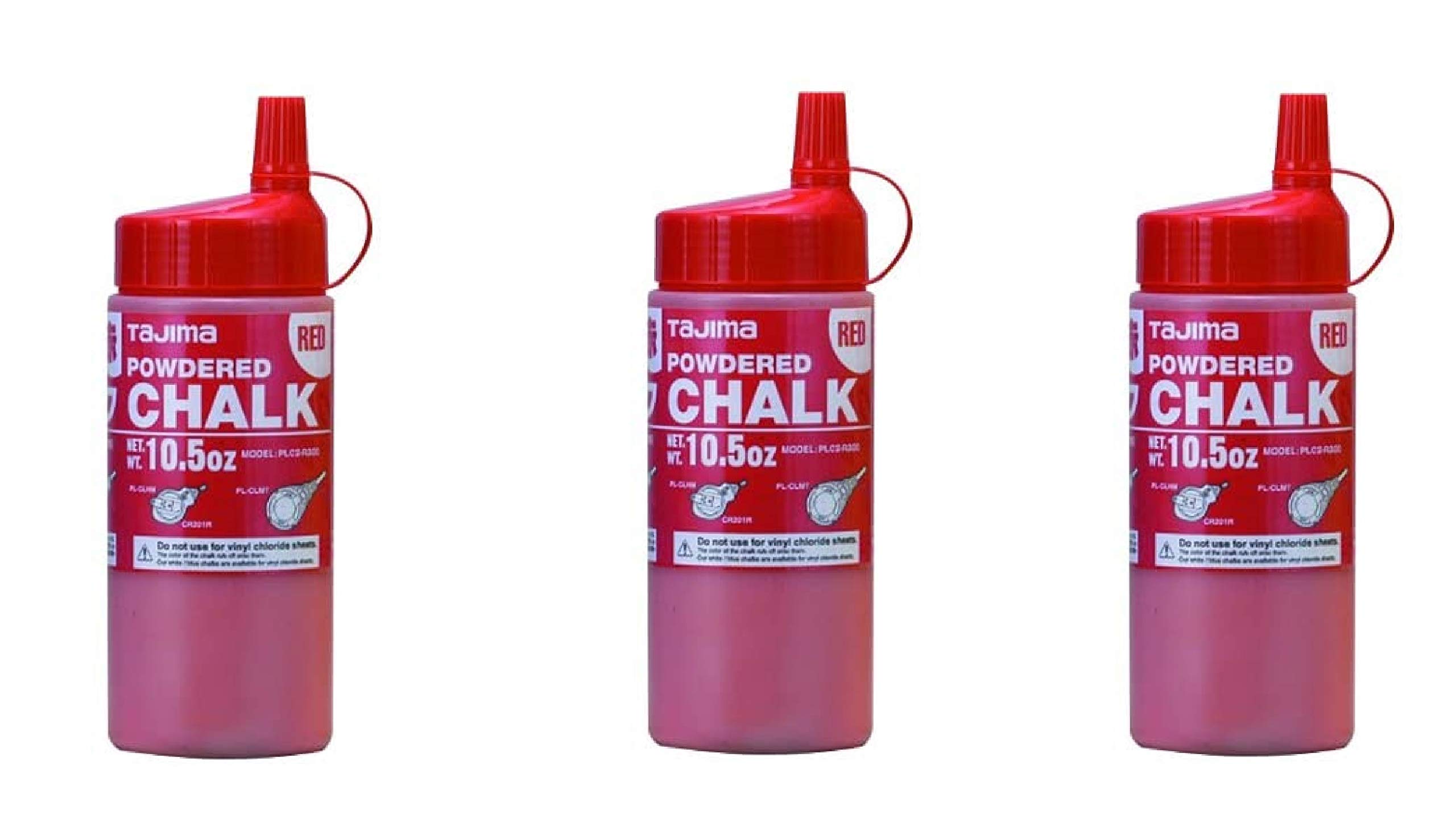 TAJIMA Micro Chalk (10.5 oz (300g), 3-pack, Red, 3-pack)