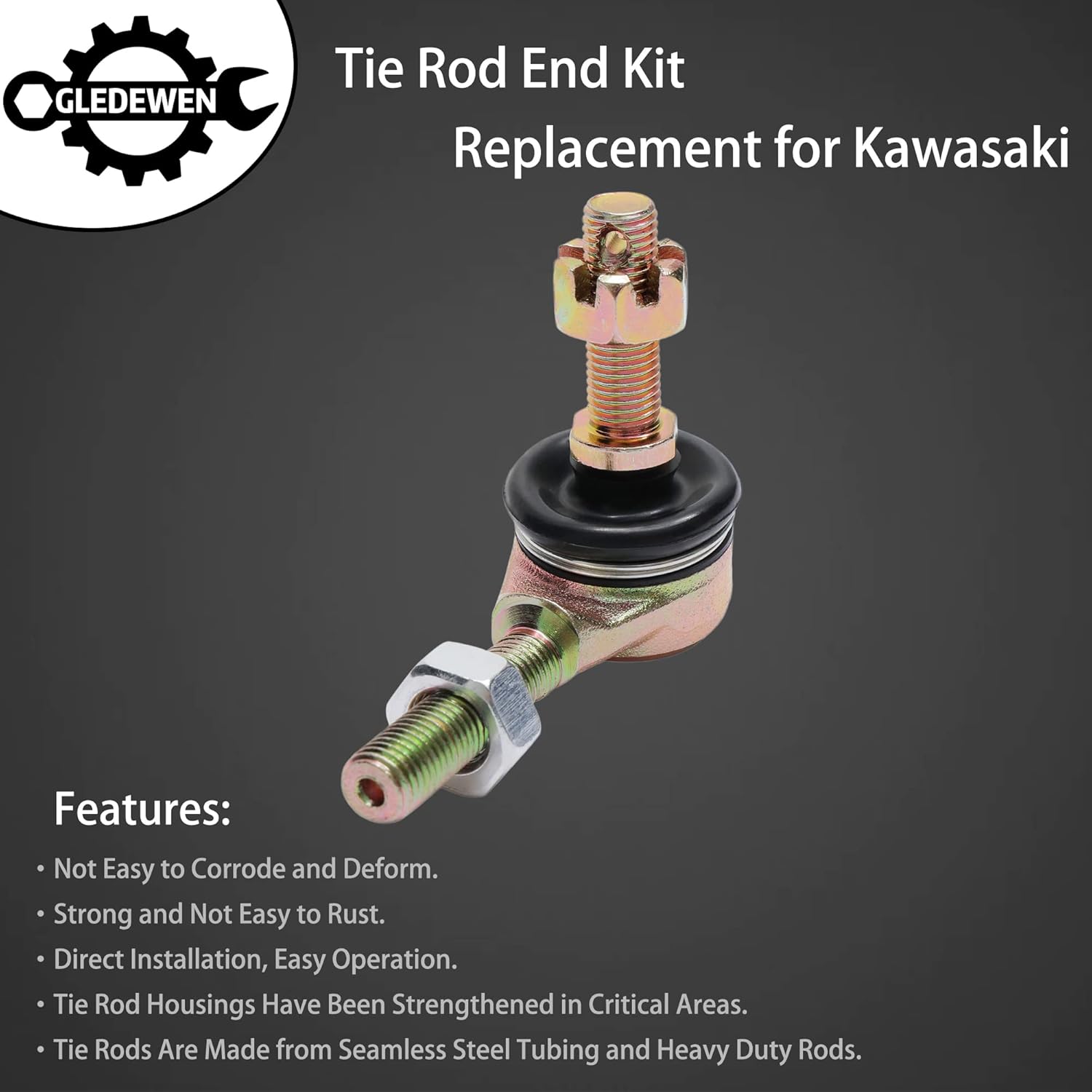 Kawasaki Tie Rod End 4PCS & Tie Rod 2PCS Kit, Compatible With Prairie 300, 400, 650, 700, Brute Force 650, Bayou 300, 400 Ball Joint Set ATV UTV Accessories