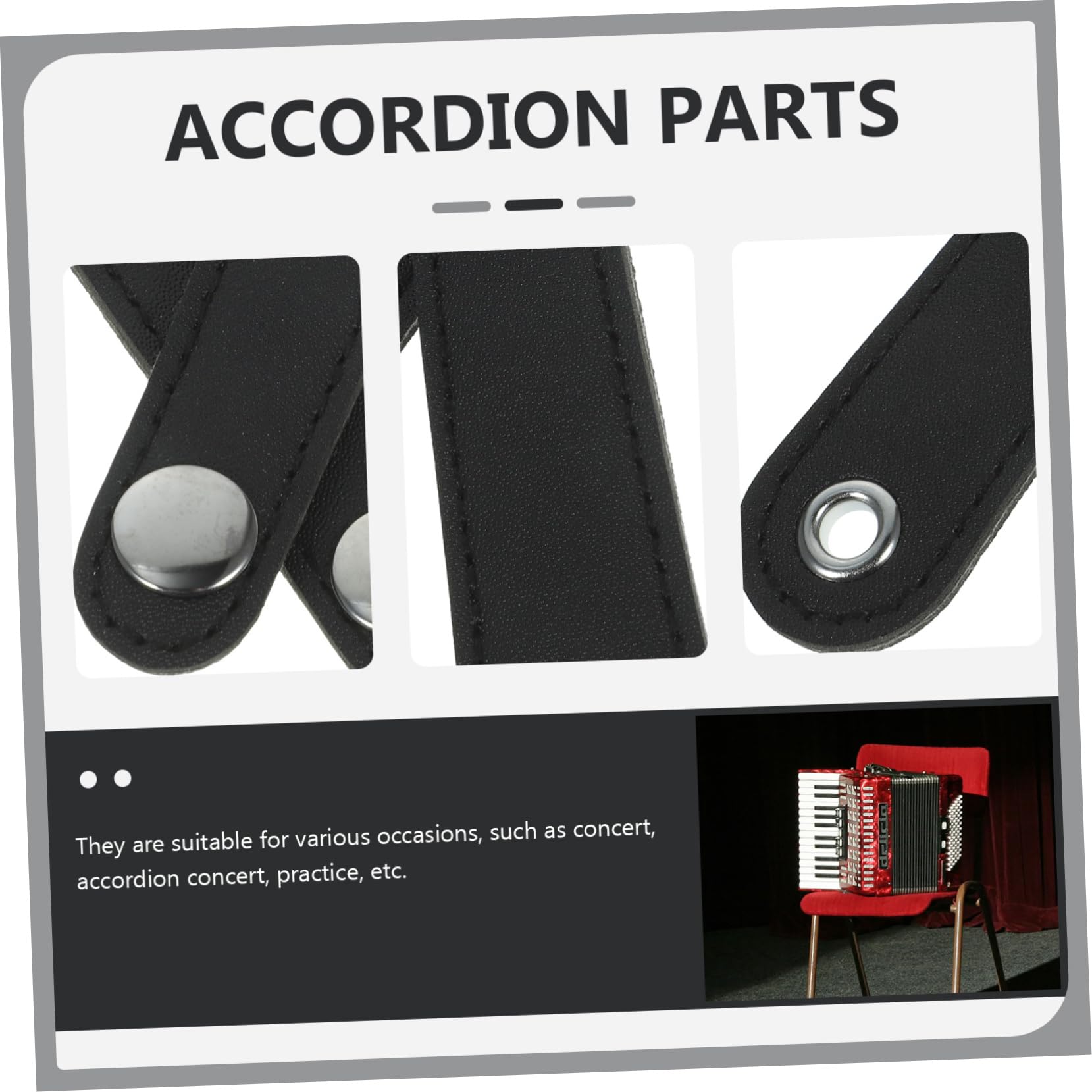 NULYLU Accordion Bellows Straps Double-layer Leather Accordion Belt Strap Replacement for