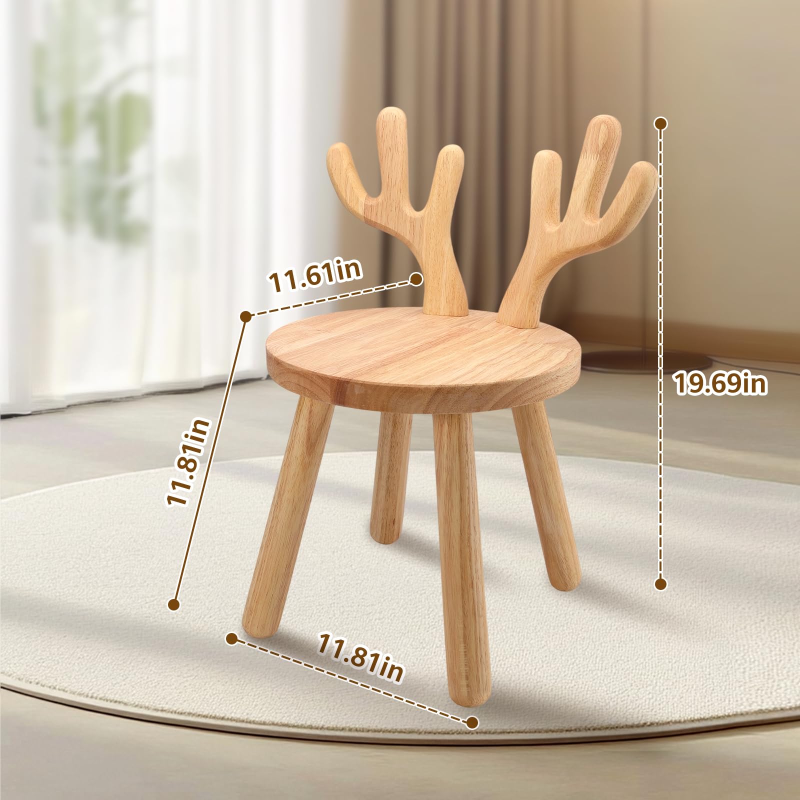 Silla infantil de madera para niños, taburete sensorial portátil antideslizante para plantas, 1 unidad, tamaño: 18 pulgadas, para fiestas infantiles, sala de juegos, hogar, escuela,