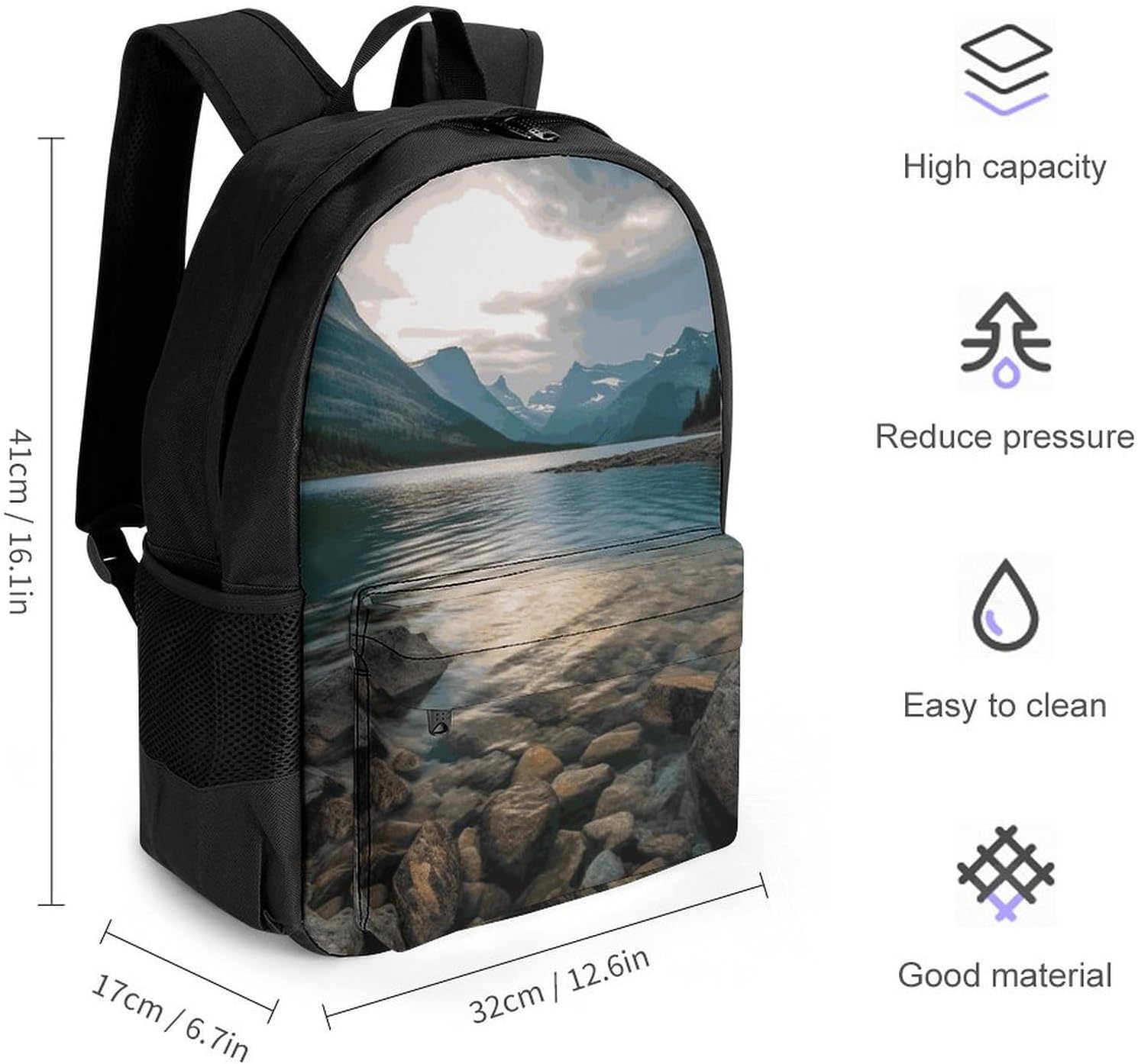 Portable Glacier Park Backpack with Front & Side Pockets image 2