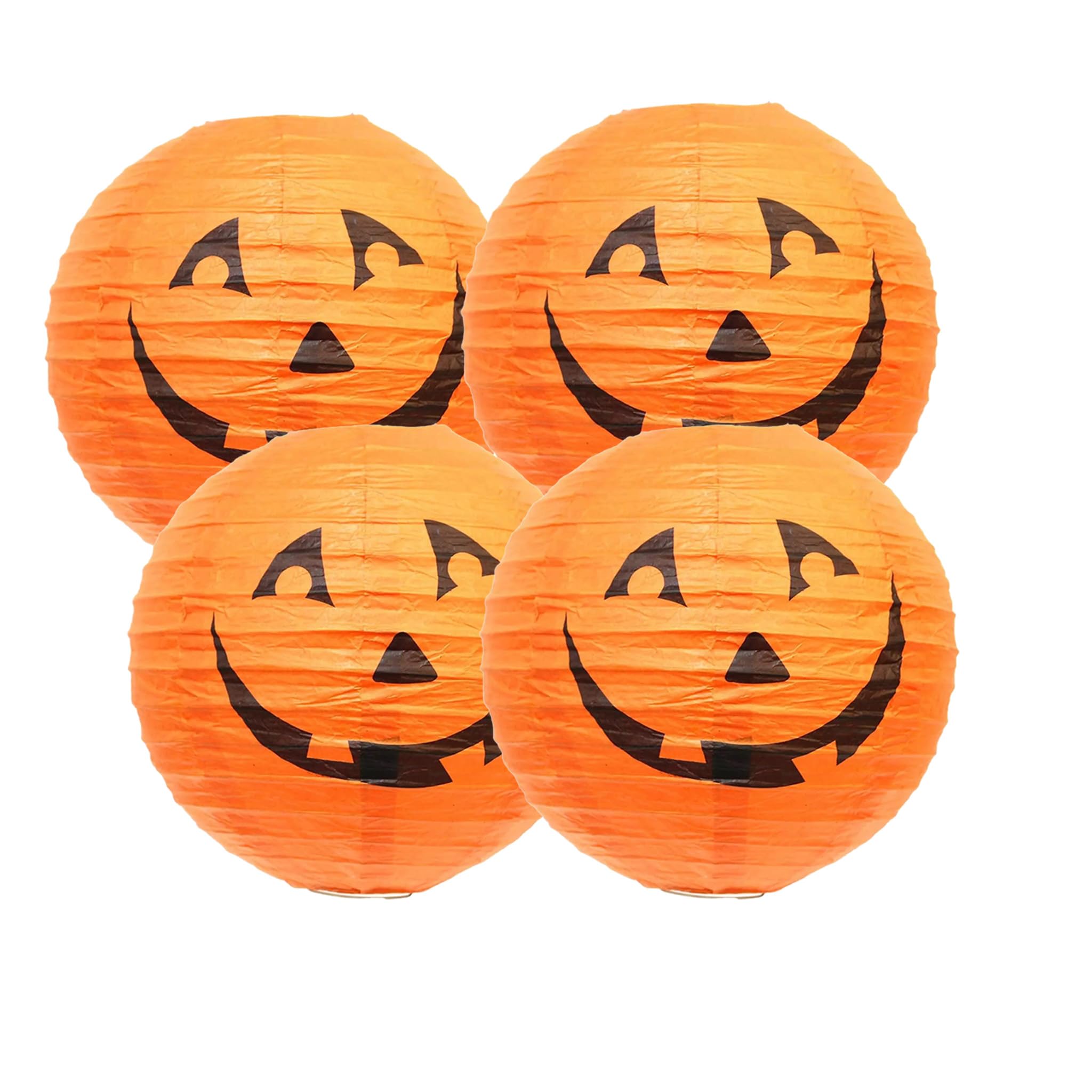 4 Packs Spooky Halloween Fun: Trick-or-Treat Paper Pumpkin Lantern Decorations