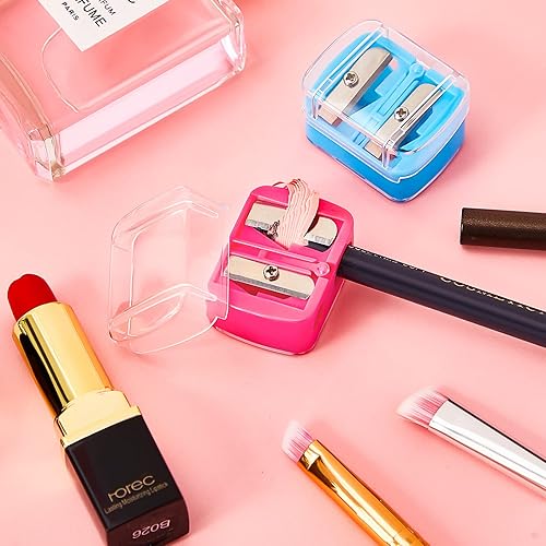 Miniatura 5 de Paquete de 5 sacapuntas de maquillaje, delineador de labios de plástico, delineador de ojos, herramientas manuales cosméticas para delineador de