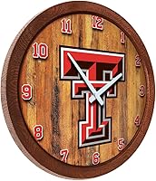 Vista 525 de The Fan-Brand NCAA Oklahoma Sooners: Faux Barrel Top Wall Clock Sports Team Bar Sign Décor - Home Man Cave, Party Decoration - Made On Demand