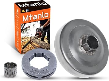 3/8-7T Clutch Sprocket Drum Fit For Husqvarna 340 345 350 445 450 E 346 XP Chainsaw, Clutch Drum Rim Sprocket Clutch Bearing.