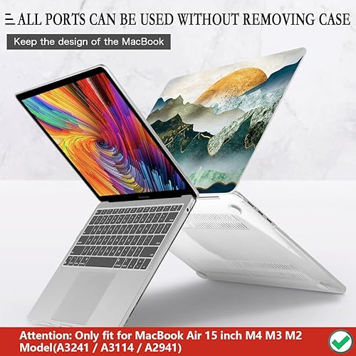 Miniatura 5 de CISSOOK Funda Mountain para MacBook Air 15 pulgadas 2025 2024 2023 Modelo de Lanzamiento A3241 A3114 A2941, Cubierta de Plástico con Escena