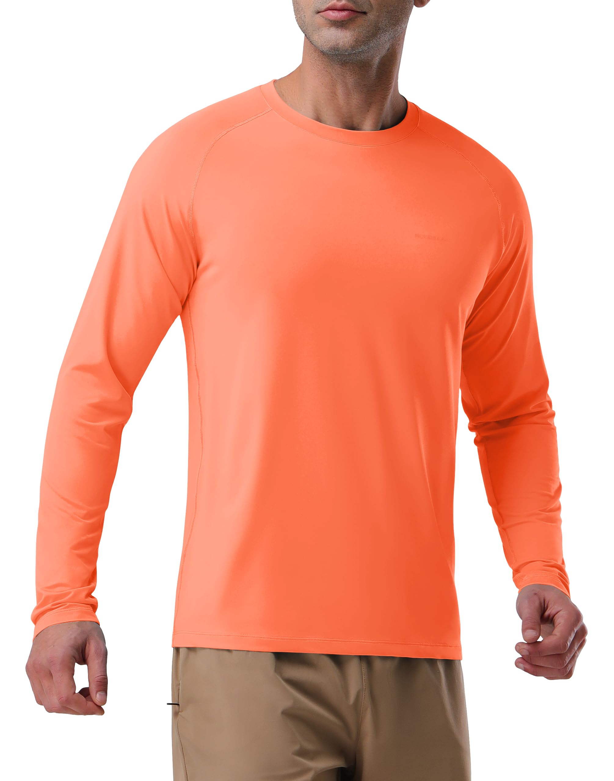 Pioneer CampMen's Sun UV Protection SPF Shirts UPF50+ Rash Guard Long Sleeve Lightweight Hiking Quick Dry Running Swim Shirt