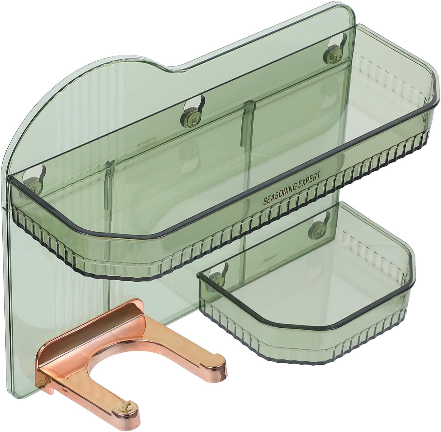 Veemoon Bathroom Wall Storage Rack Blow Dryer Hook and Basket