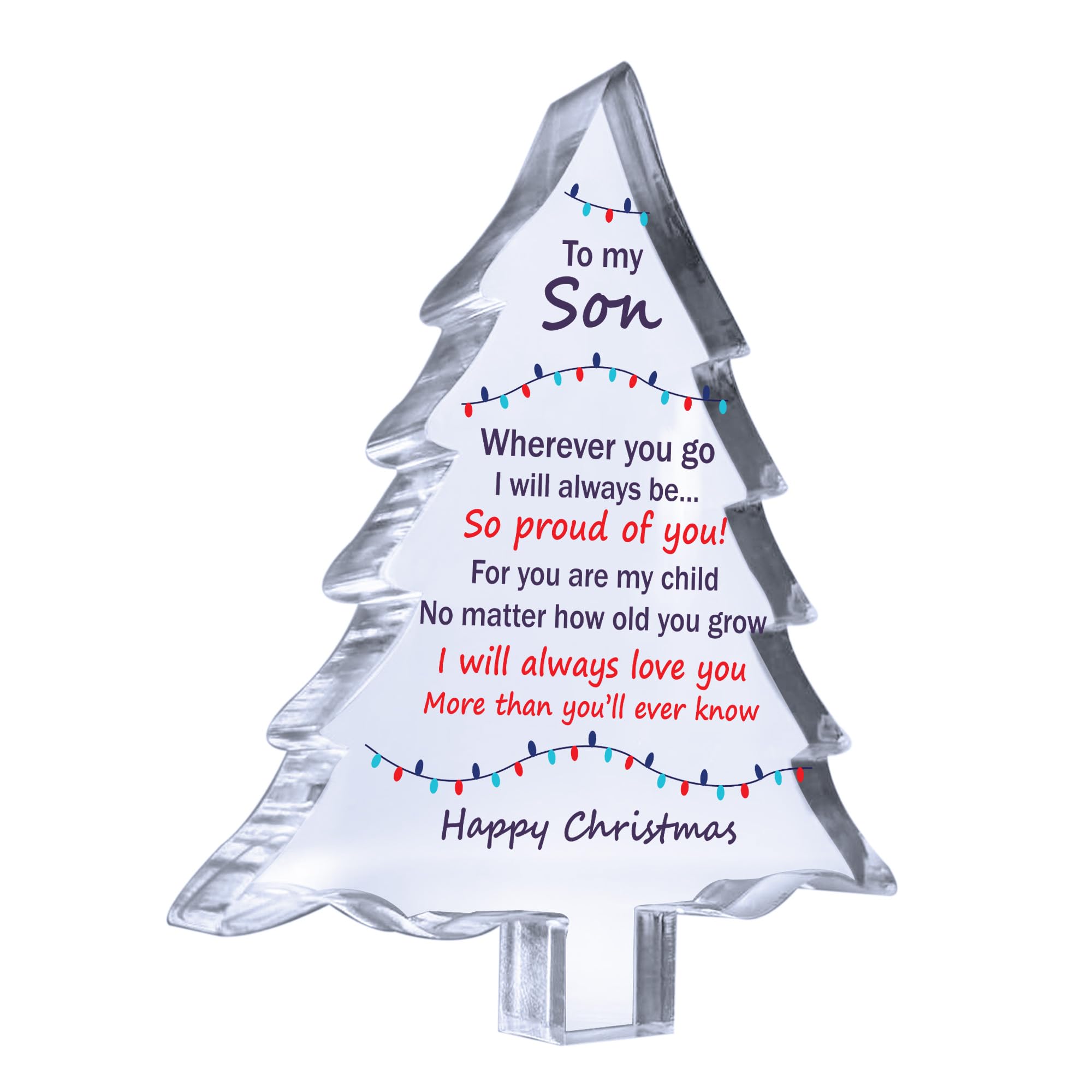 RED OCEAN Son Gifts Acrylic Plaque Son Gifts Christmas From Mum Dad Love You Gift Idea, Present For Christmas Keepsake
